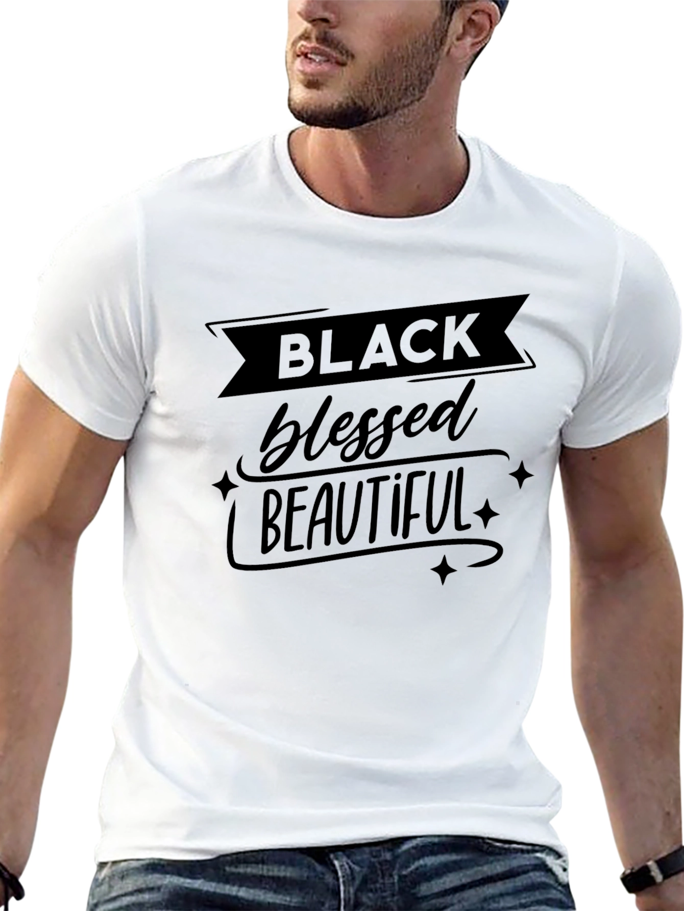 Black Blessed Beautiful Graphic T-Shirt