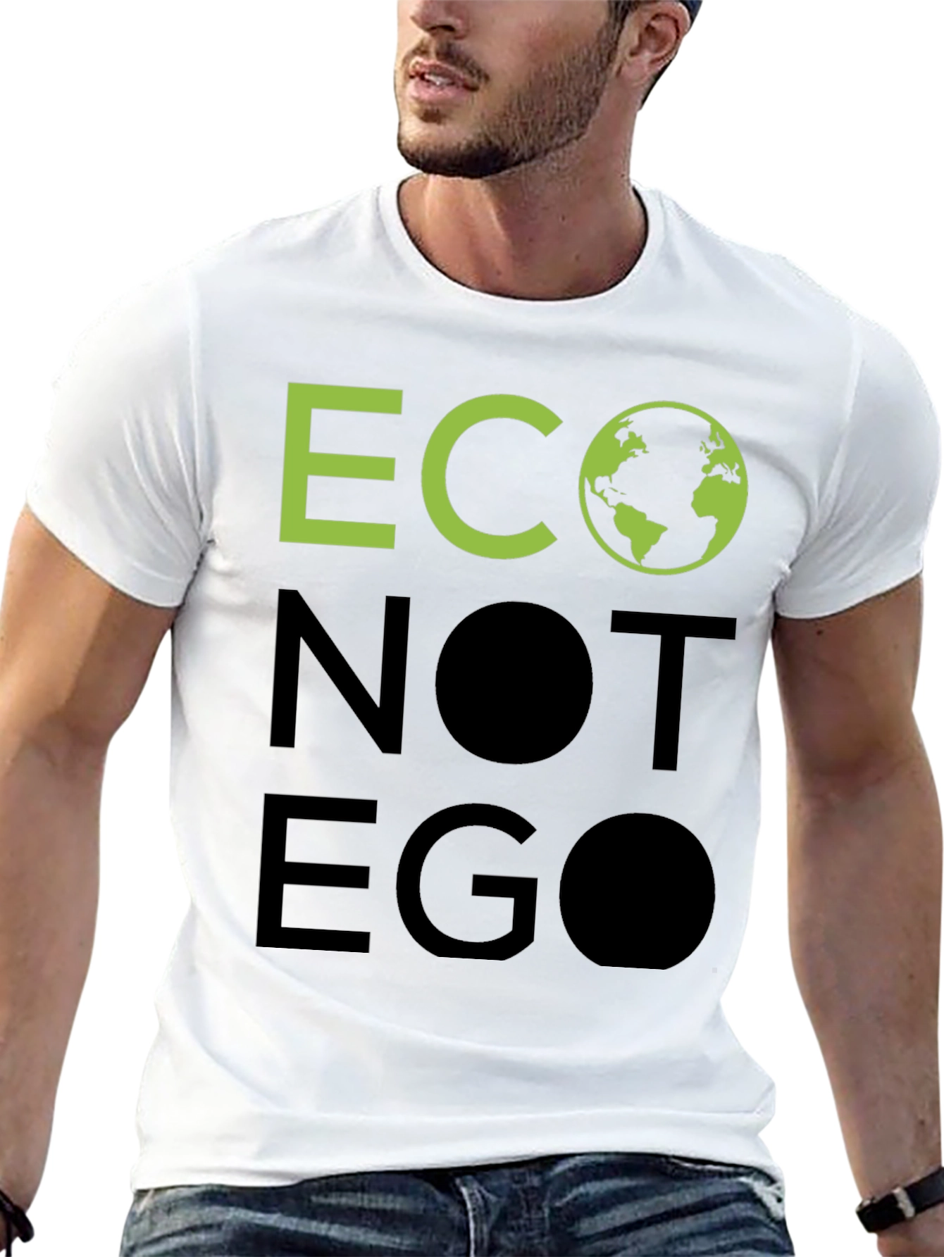 Eco Not Ego Graphic Tee - Black