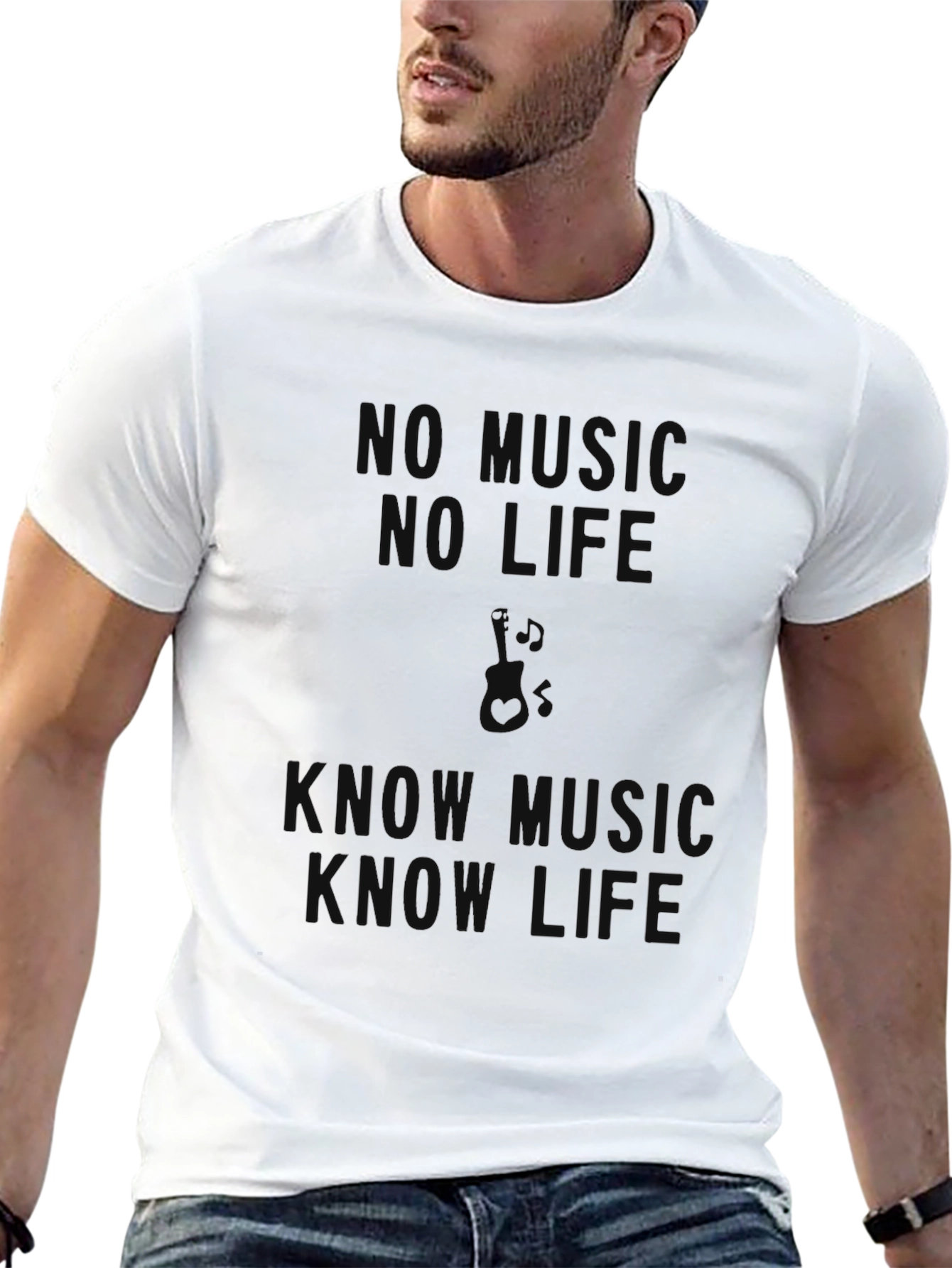 No Music No Life Graphic Tee - Black