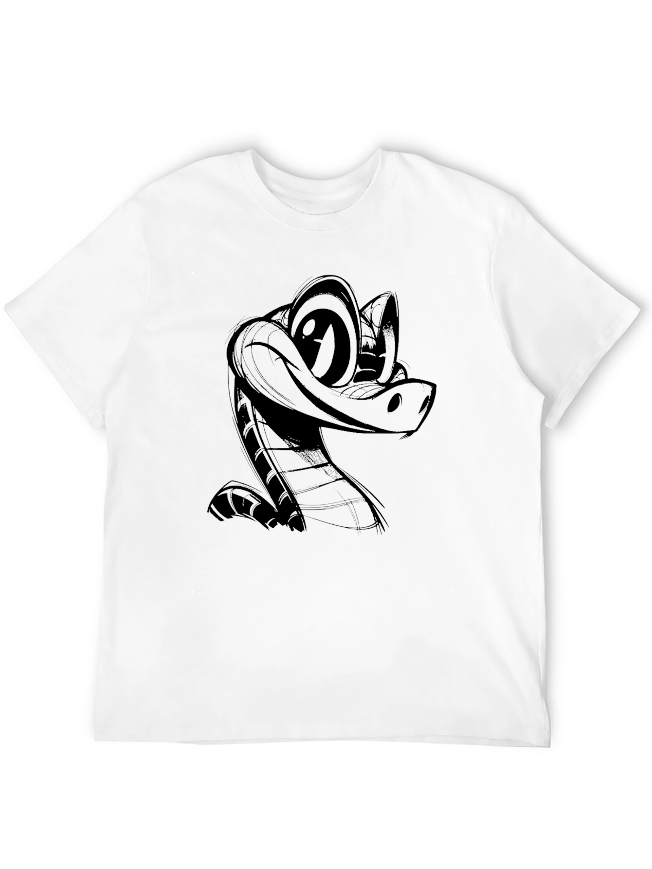 Cartoon Snake Black T-Shirt