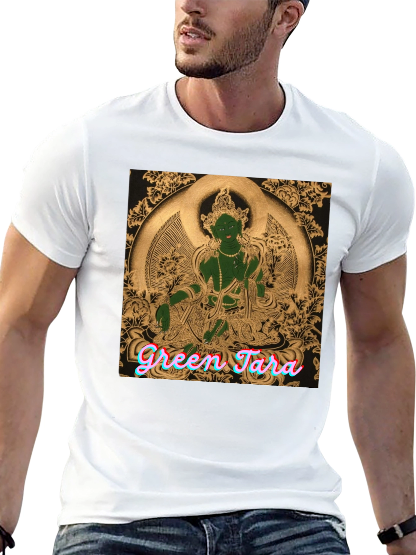 Green Tara Graphic T-Shirt - Spiritual Design