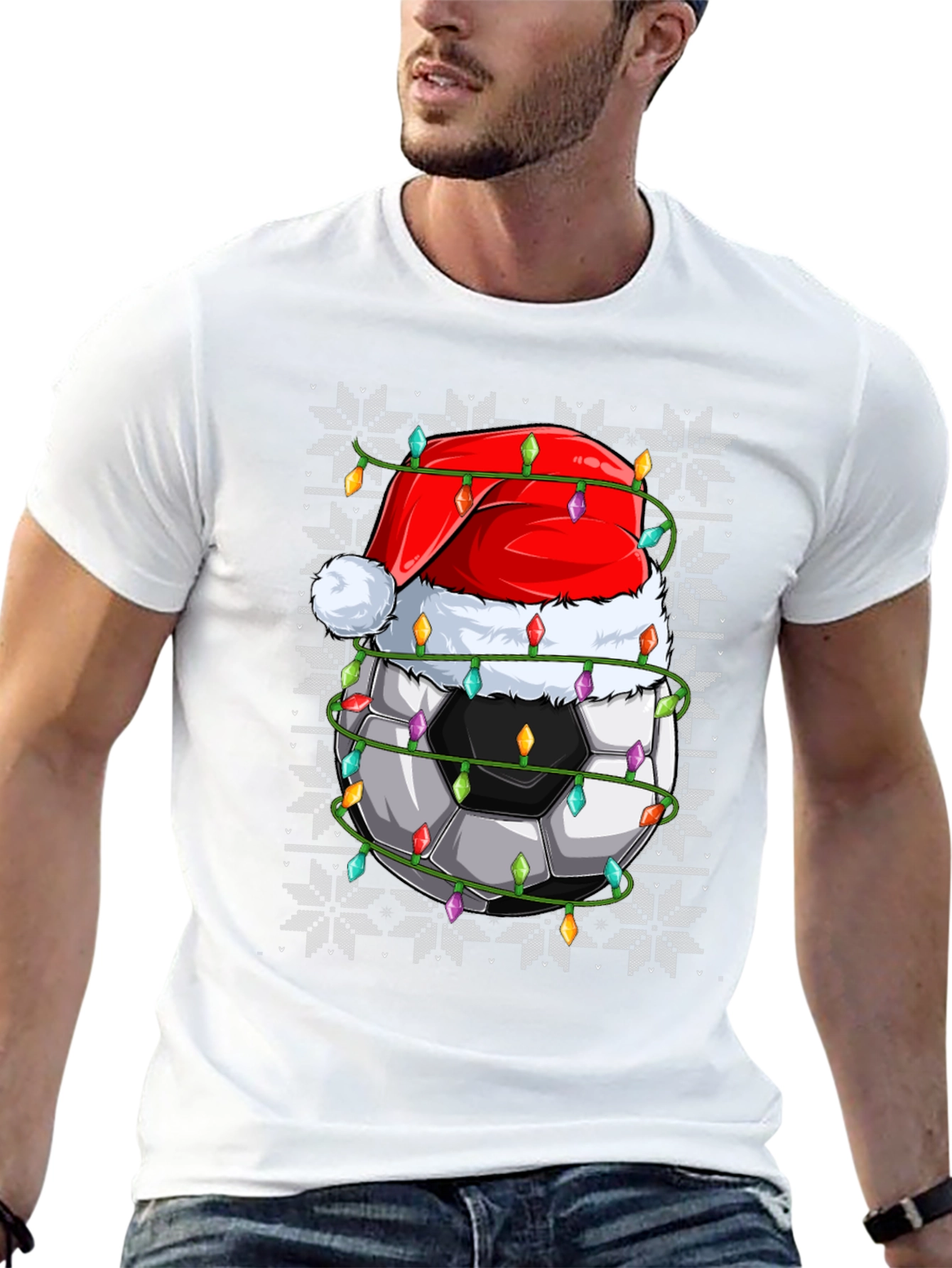 Festive Soccer Ball Christmas T-Shirt