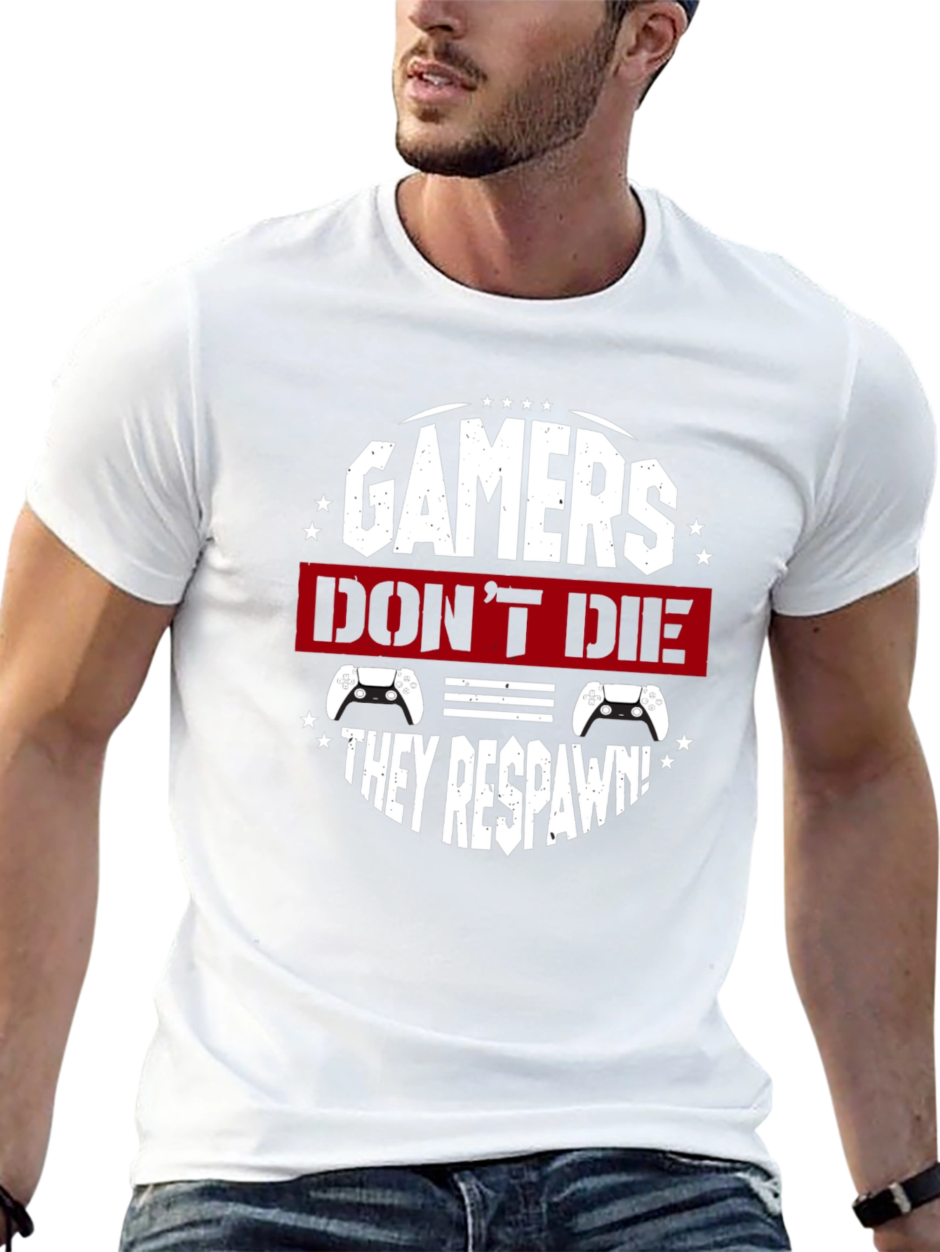 Gamers Dont Die They Respawn Black T-Shirt