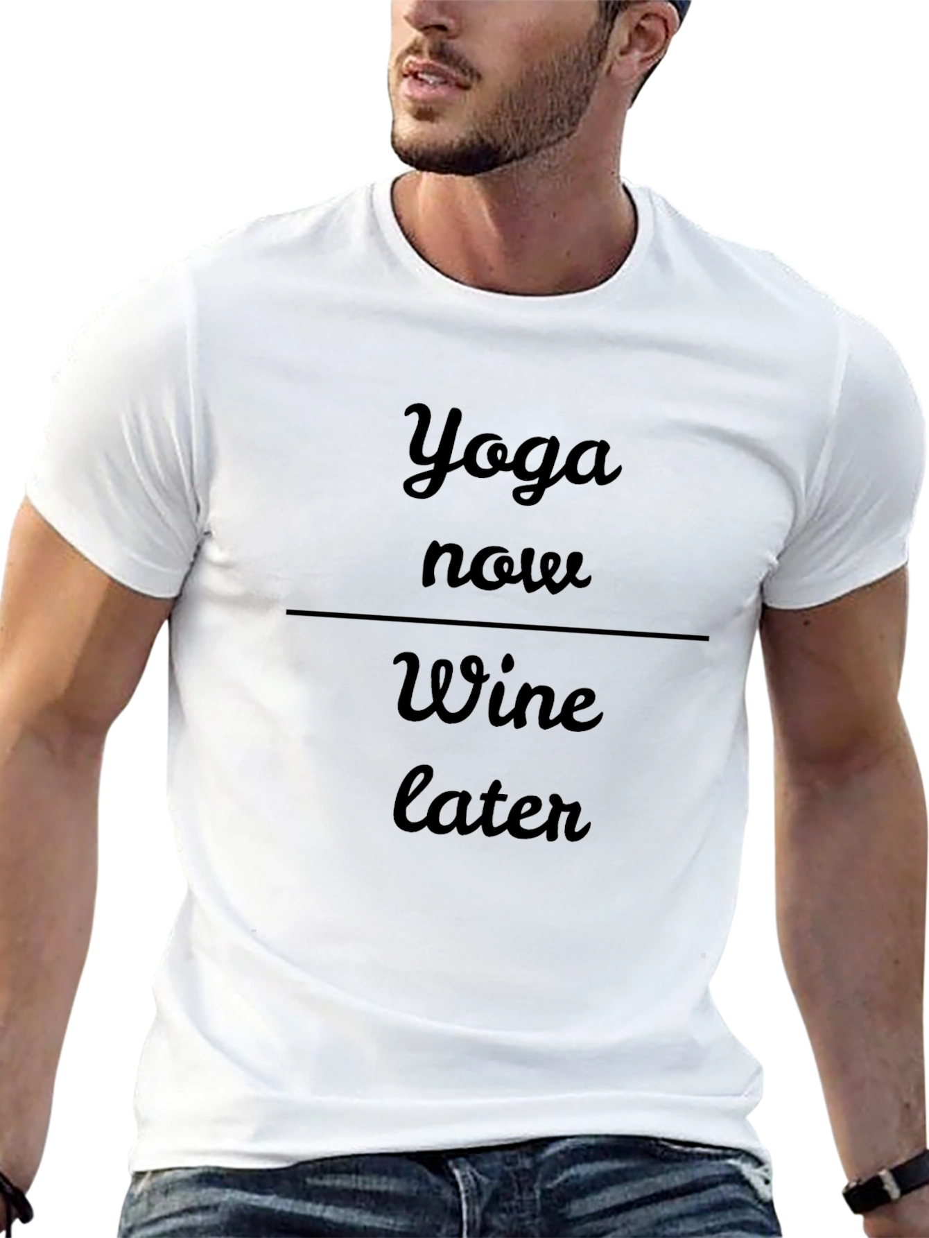 Yoga Then Wine Graphic Tee - Casual Comfort