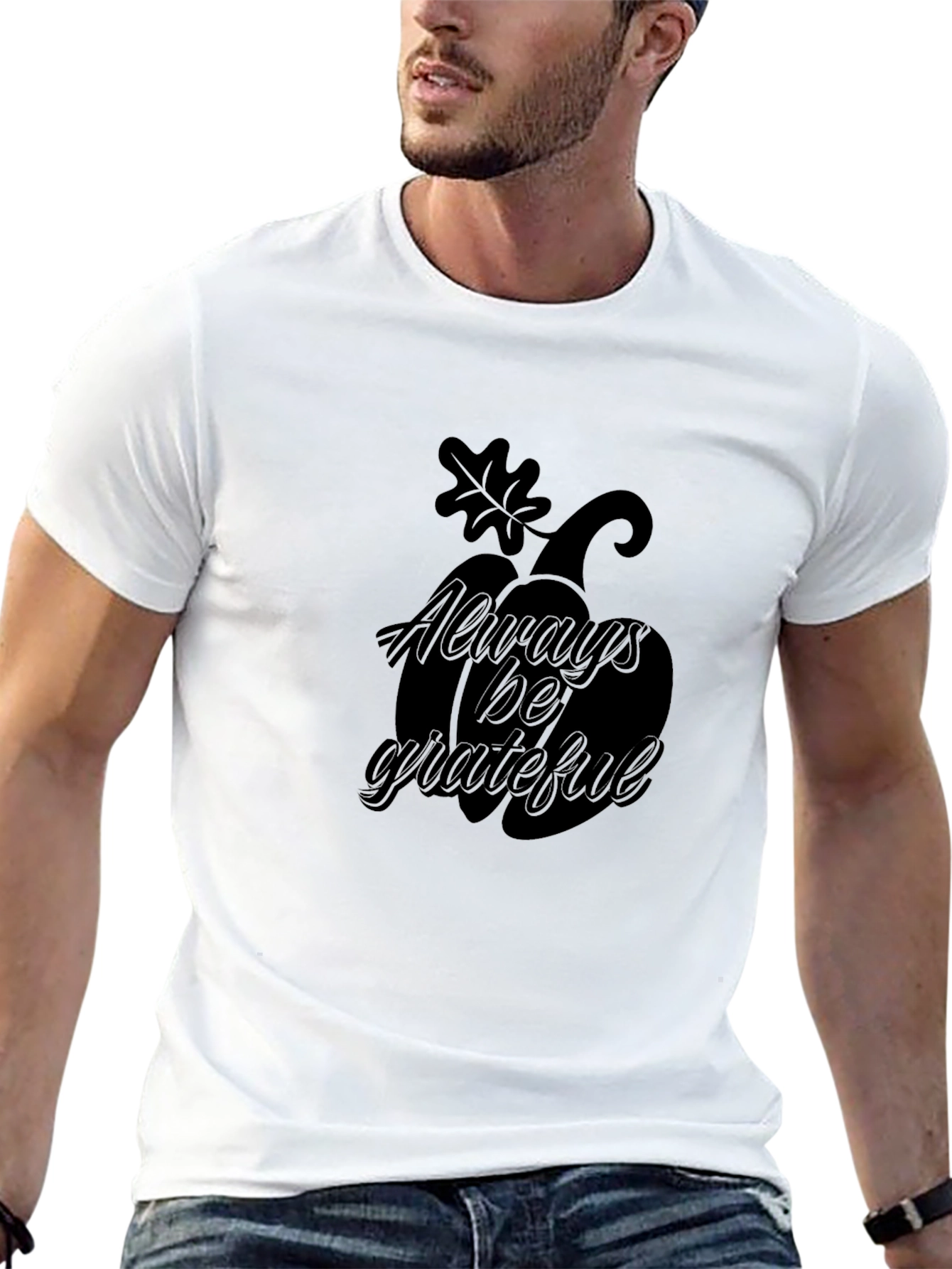 Always Be Grateful Black Pumpkin T-Shirt