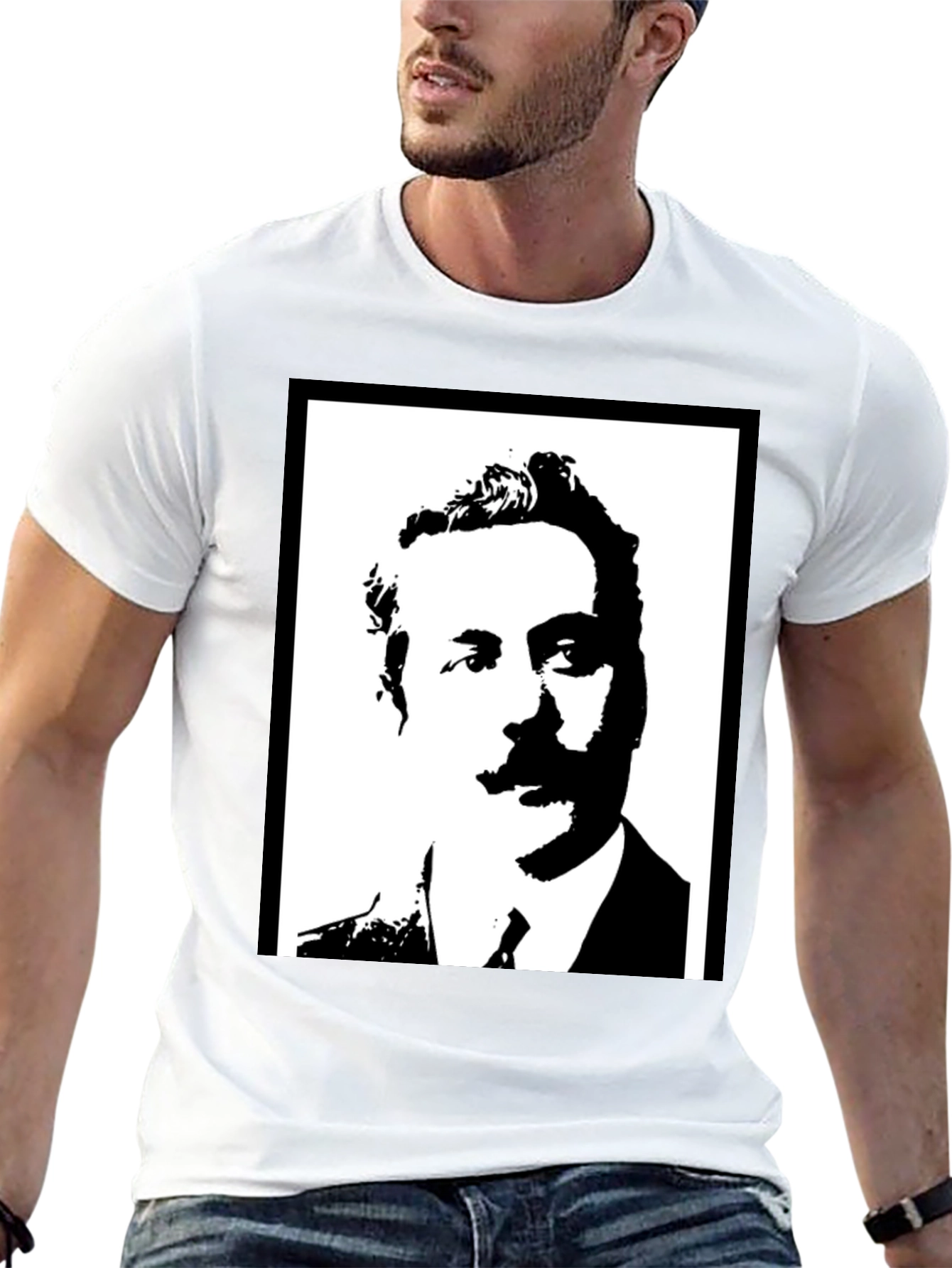Portrait Graphic Tee - Black Casual T-Shirt
