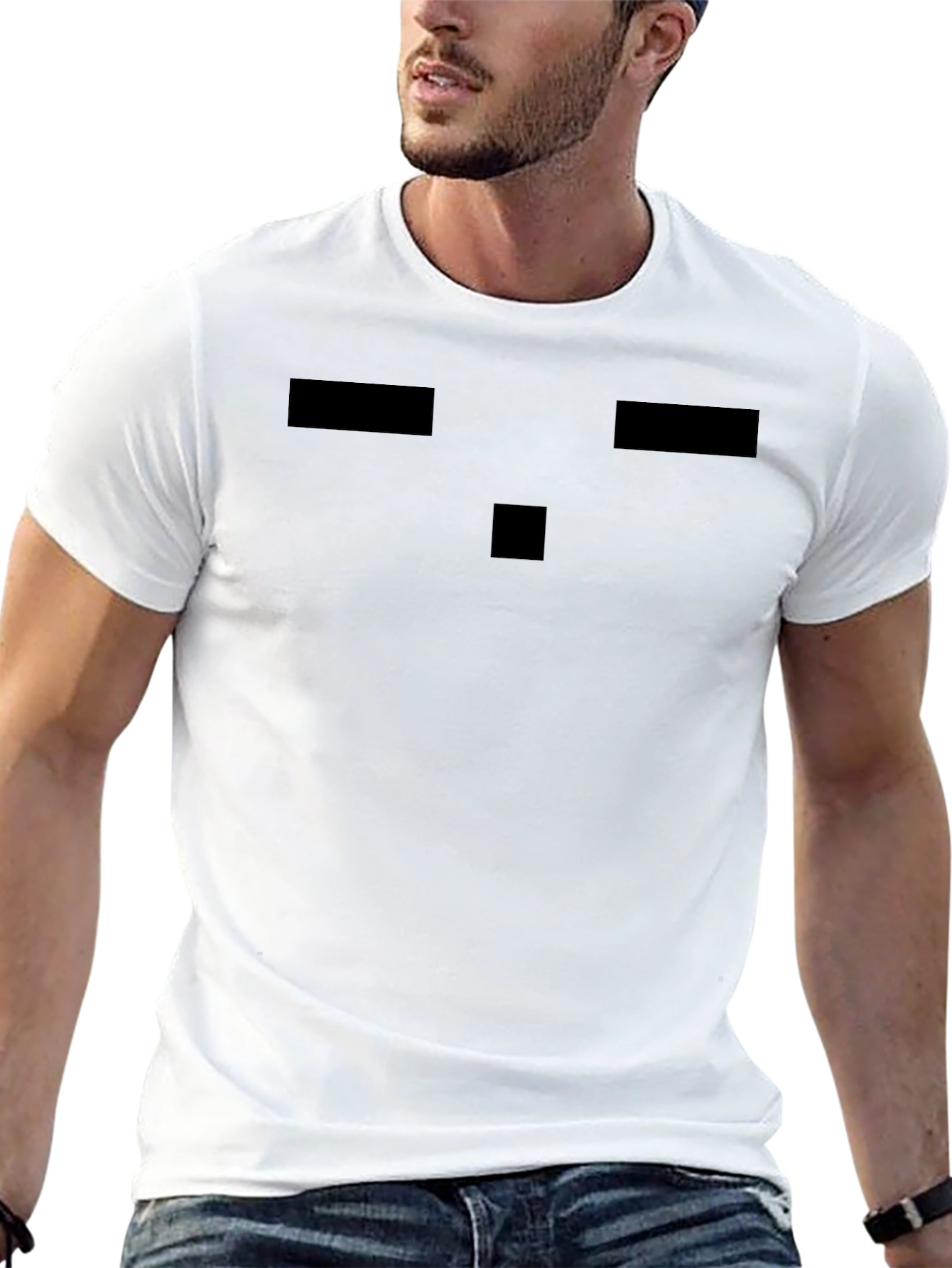 Minimalist Black T-Shirt with Pixelated Design
