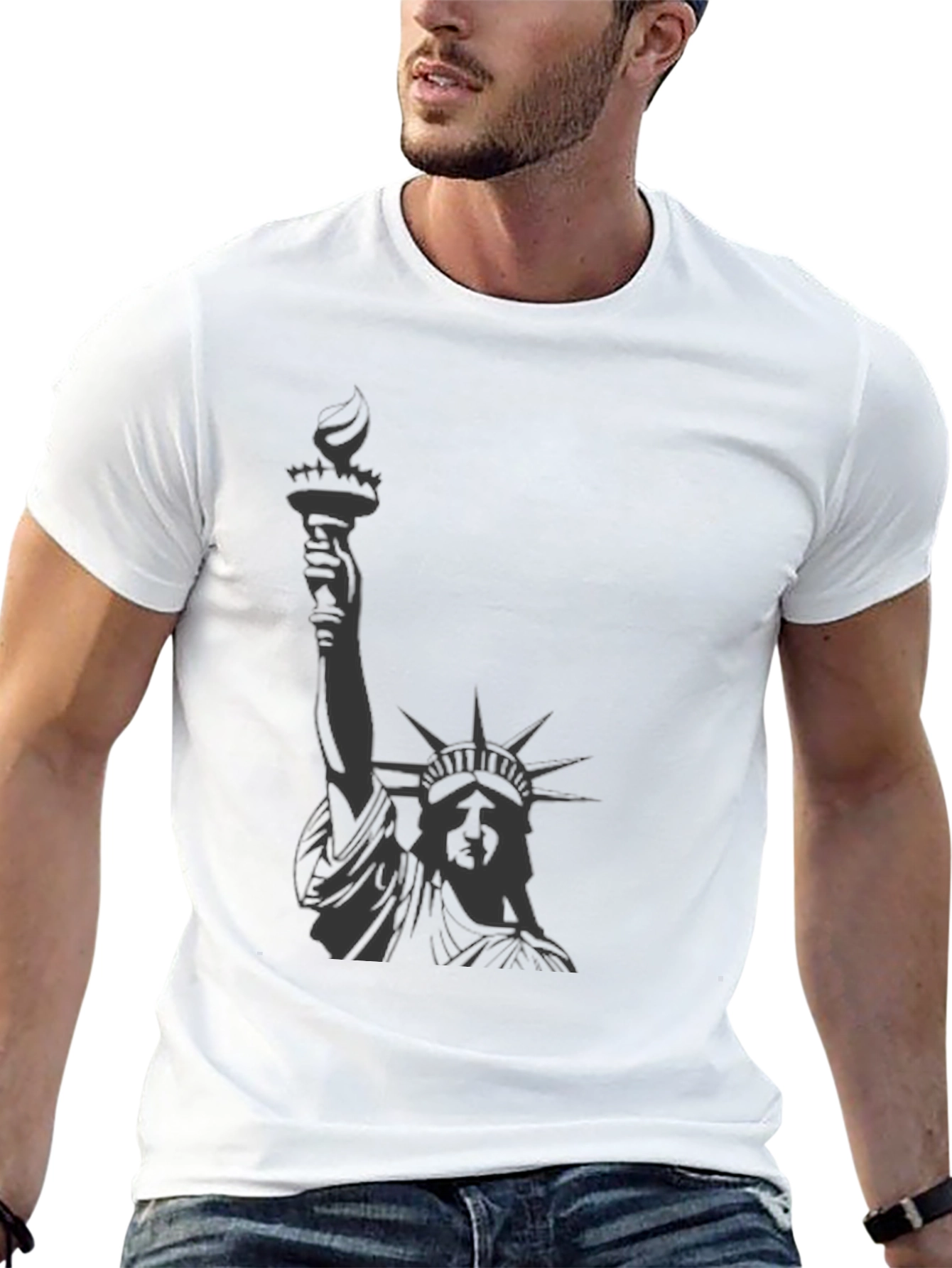 Statue of Liberty Graphic Tee - Black