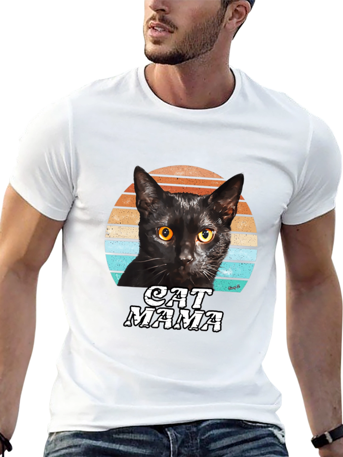 Cat Mama Graphic T-Shirt Black