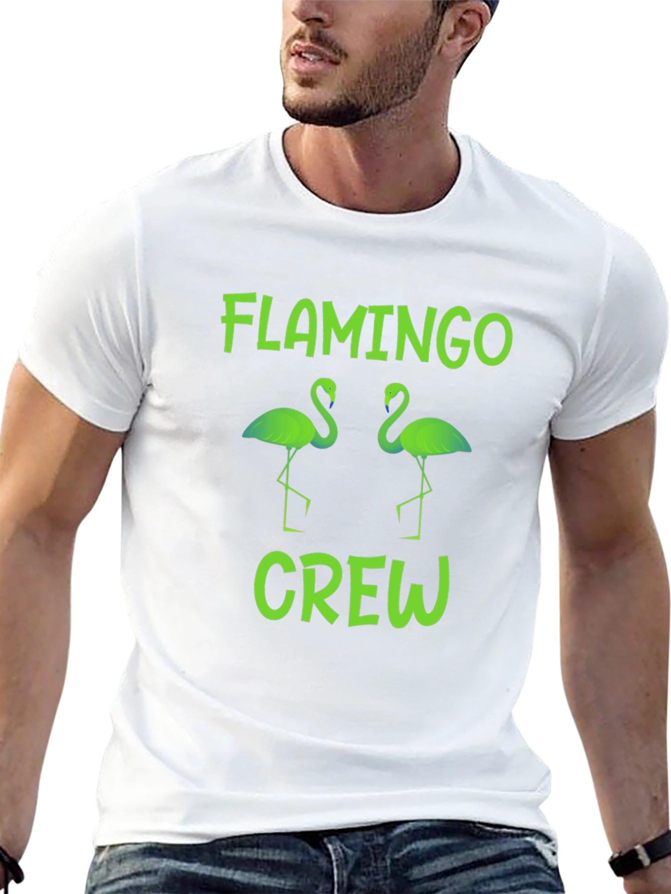 Flamingo Crew Graphic T-Shirt - Fun Summer Tee
