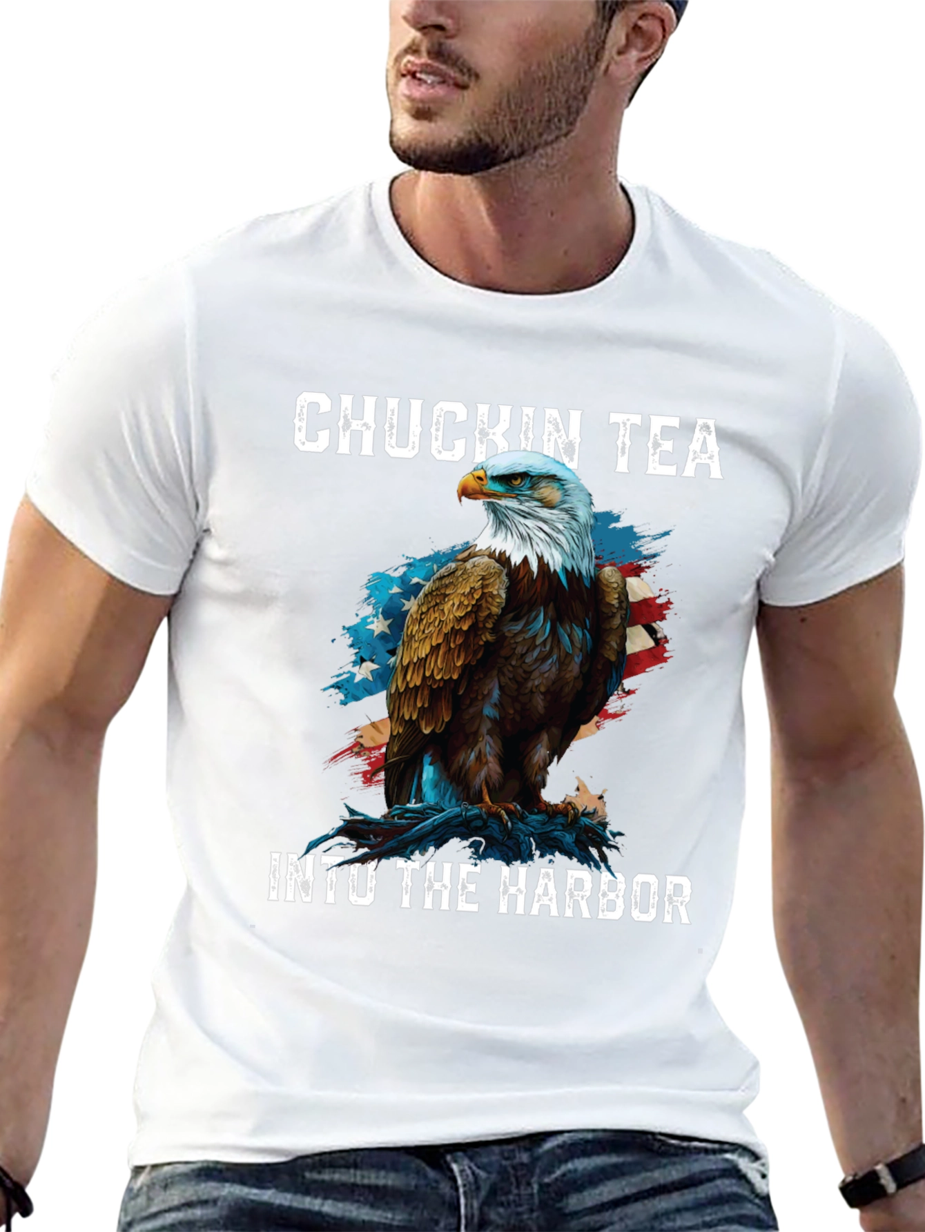 Chuckin Tea Eagle Graphic T-Shirt