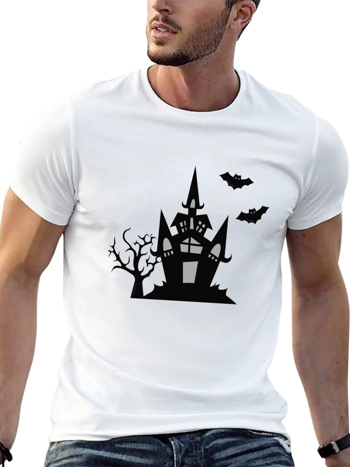 Halloween Haunted House Graphic Tee