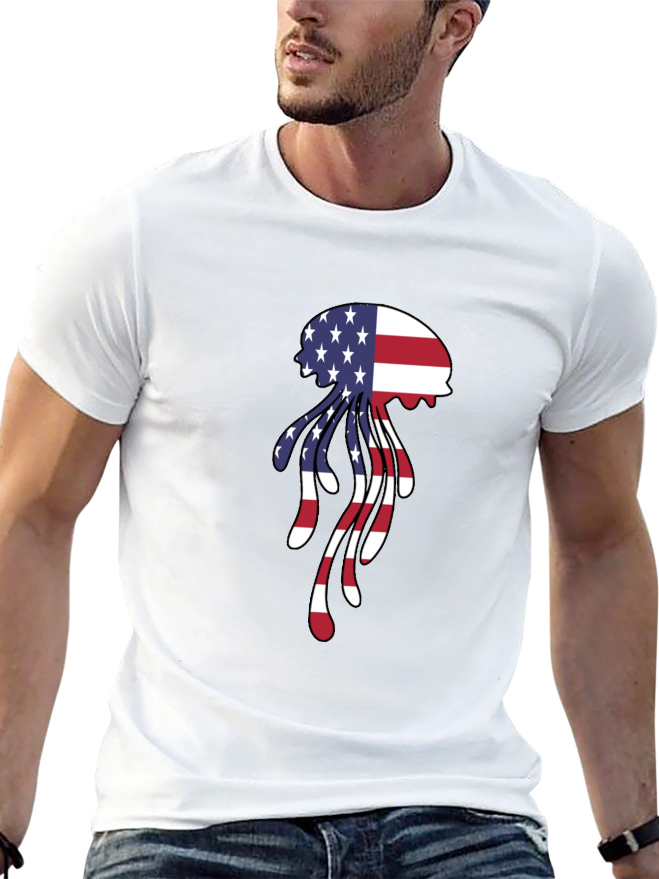 Patriotic Jellyfish Graphic T-Shirt