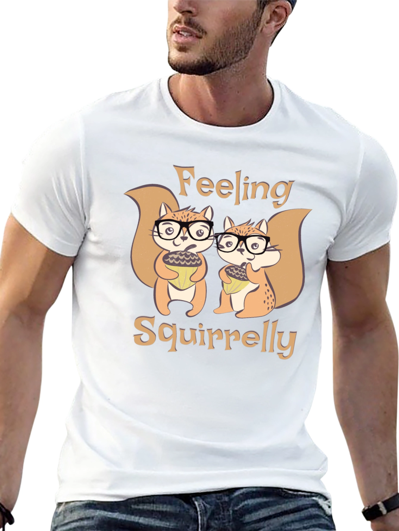 Feeling Squirrelly Tee - Cute Squirrel Graphic T-Shirt
