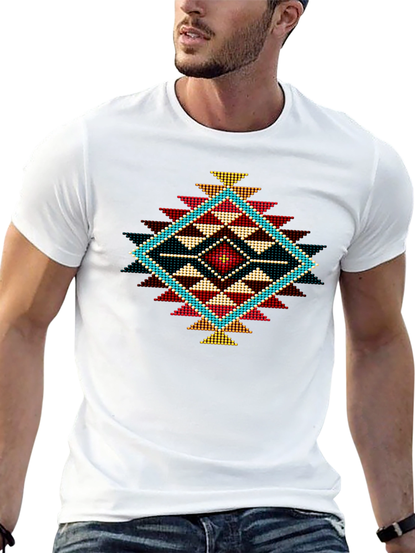 Geometric Diamond Print Tee