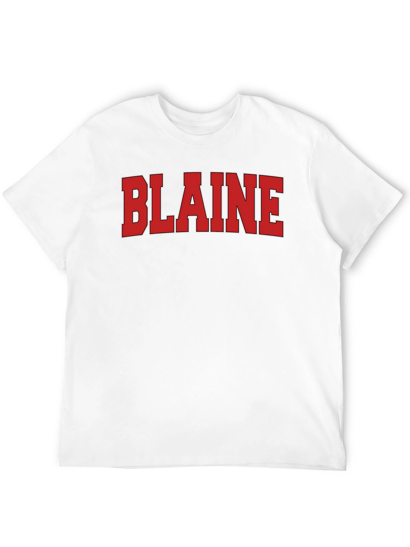 Blaine T-Shirt - Bold Red Lettering on Black
