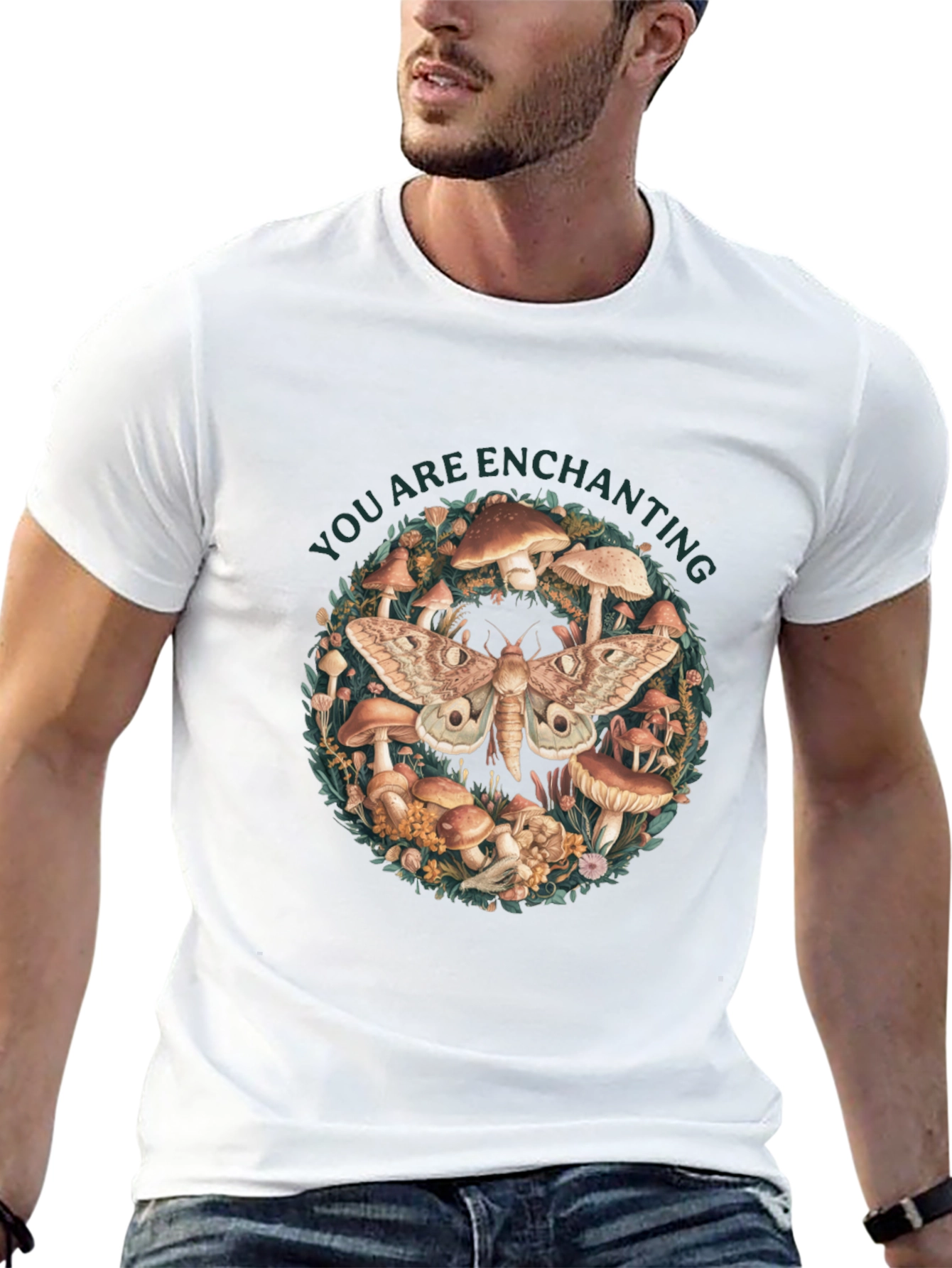 Enchanting Moth & Mushroom Graphic Tee