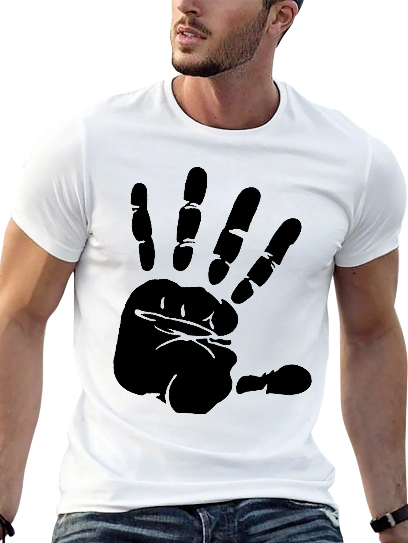 Black Hand Print Graphic Tee