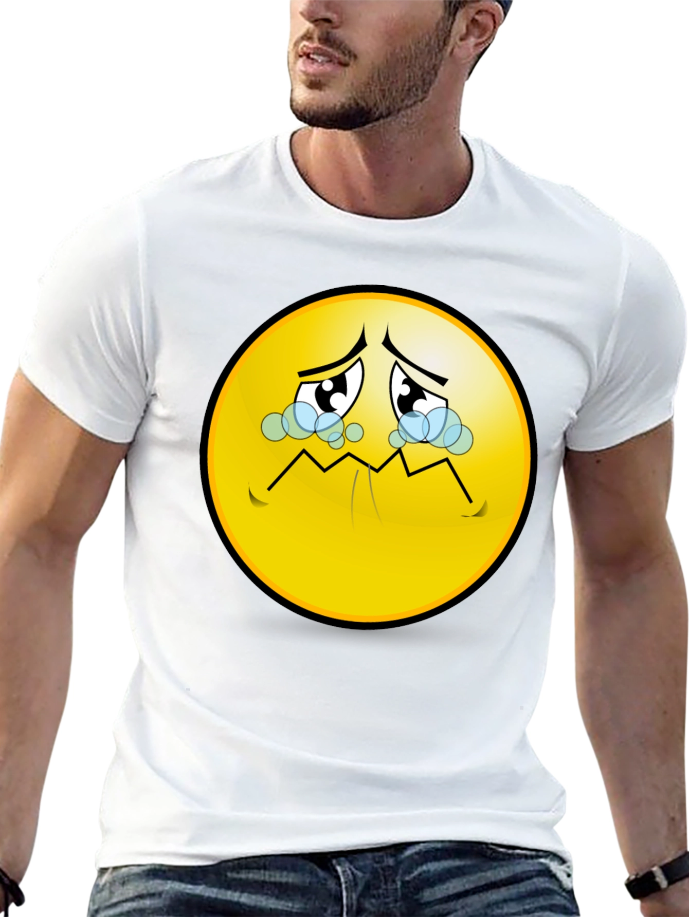 Sad Emoji T-Shirt - Black Graphic Tee