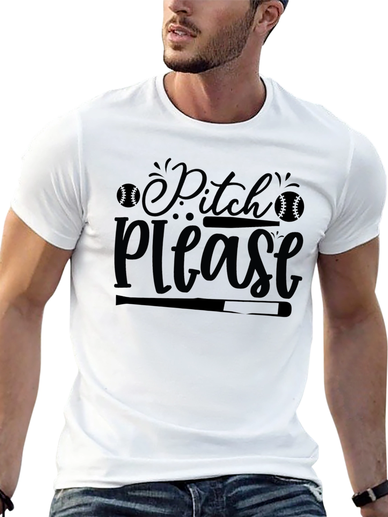 Pitch Please Baseball Graphic T-Shirt