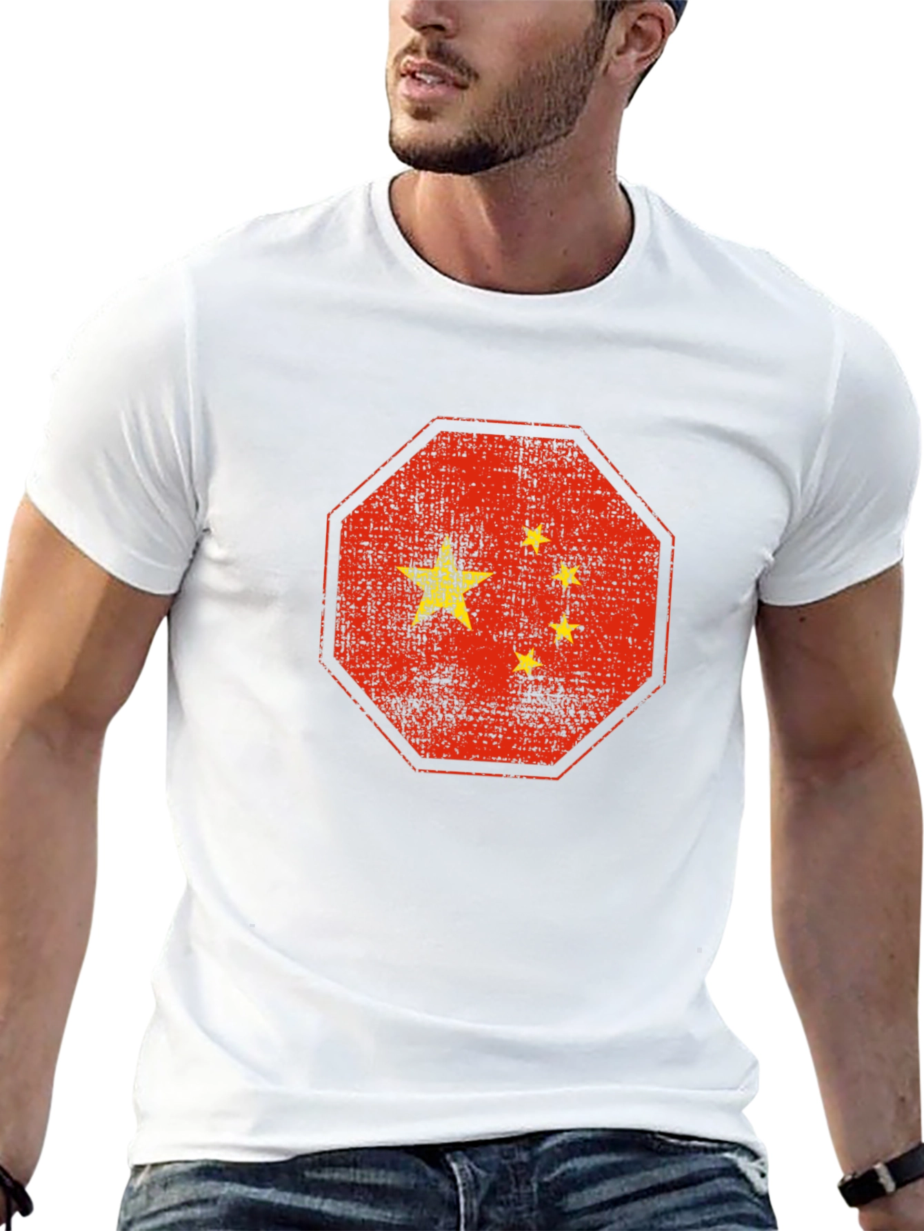 China Flag Graphic T-Shirt - Black