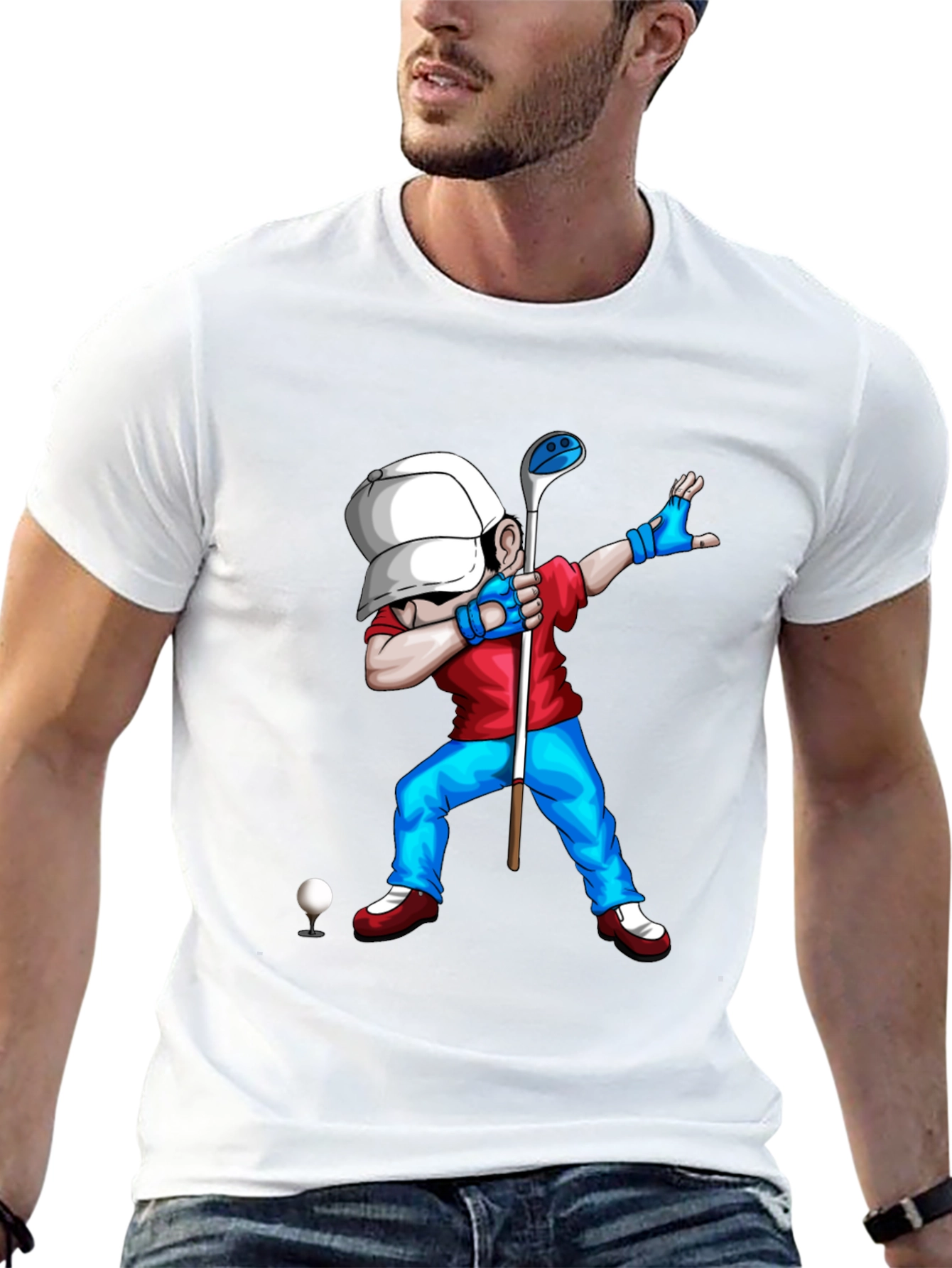 Golf Dabbing Cartoon Graphic Tee