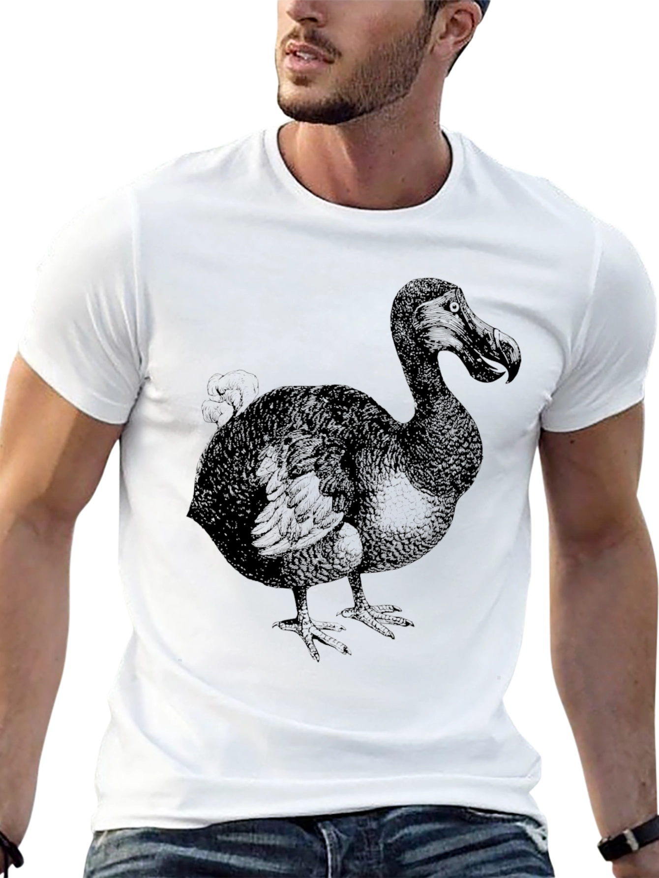 Dodo Bird Graphic Print Black T-Shirt