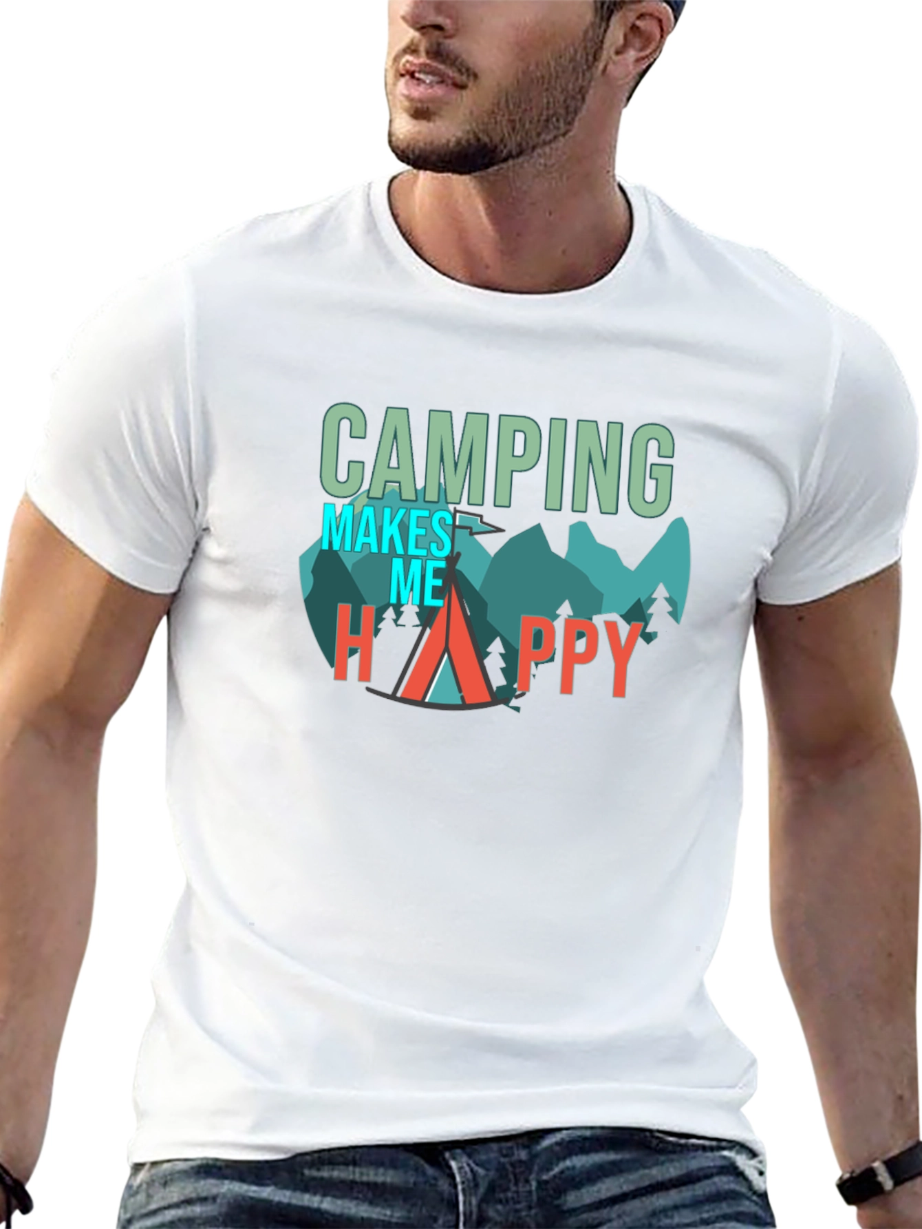 Camping Makes Me Happy Graphic Tee