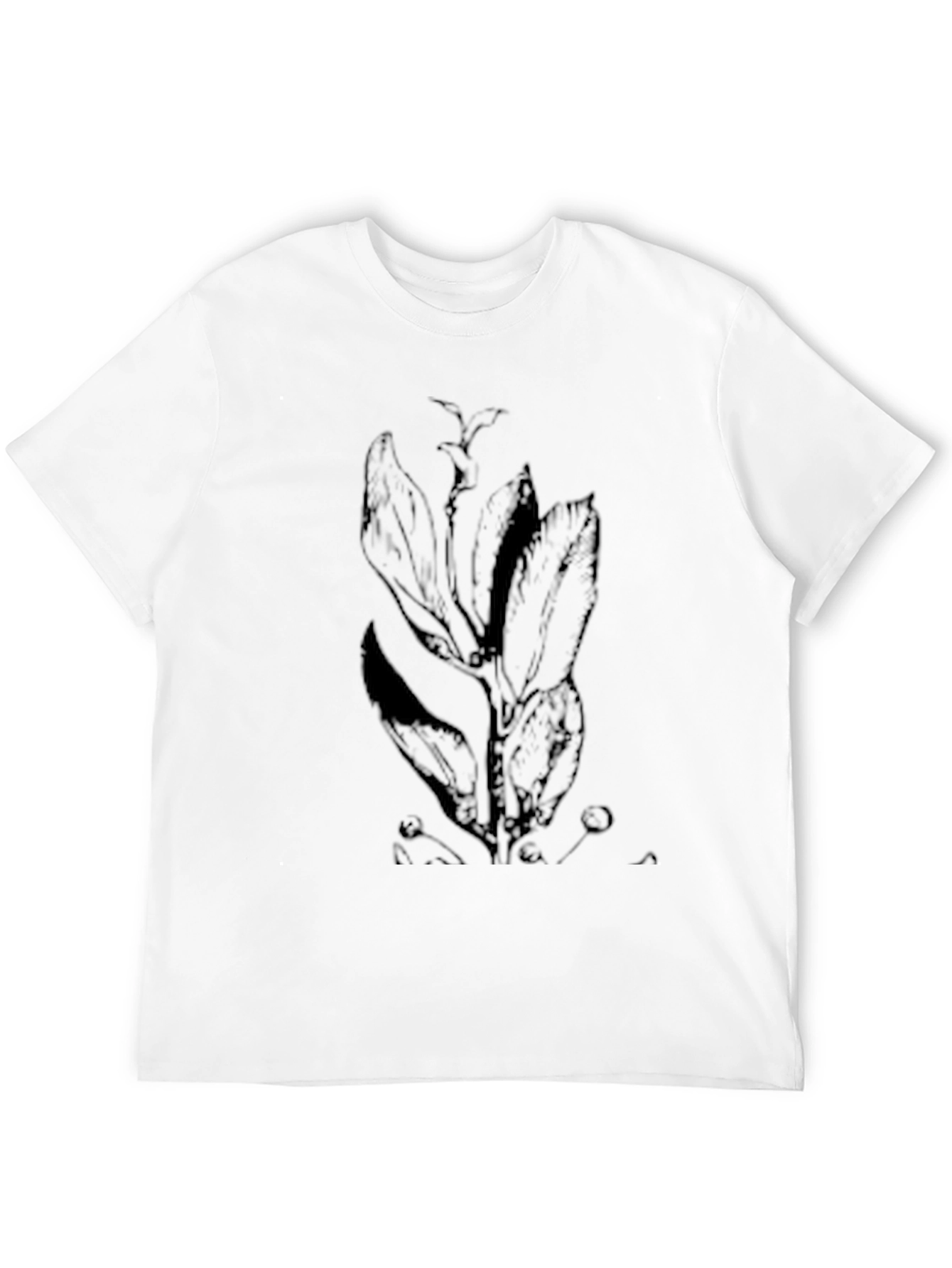 Mens Black Plant Graphic Tee
