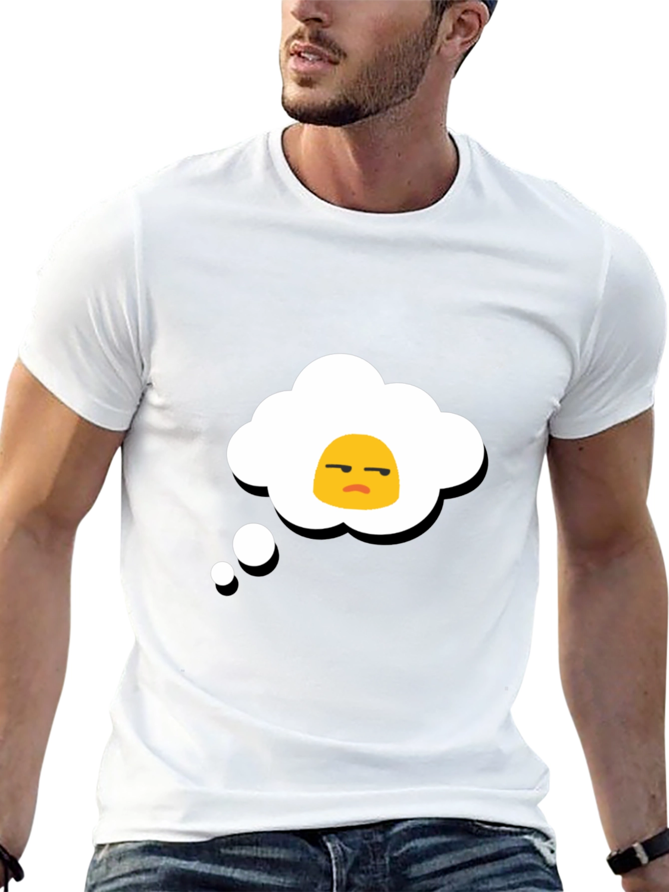 Grumpy Egg Thought Bubble Graphic Tee