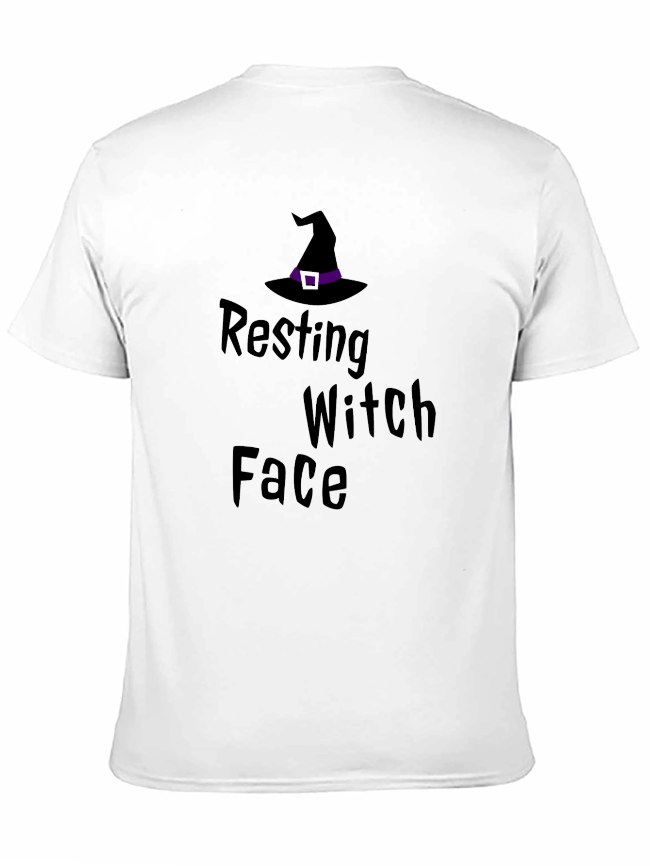 Resting Witch Face Black T-Shirt - Halloween Apparel
