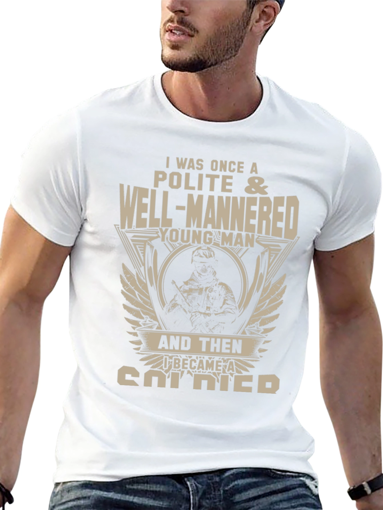 Polite Soldier Graphic Tee - Mens Black T-Shirt