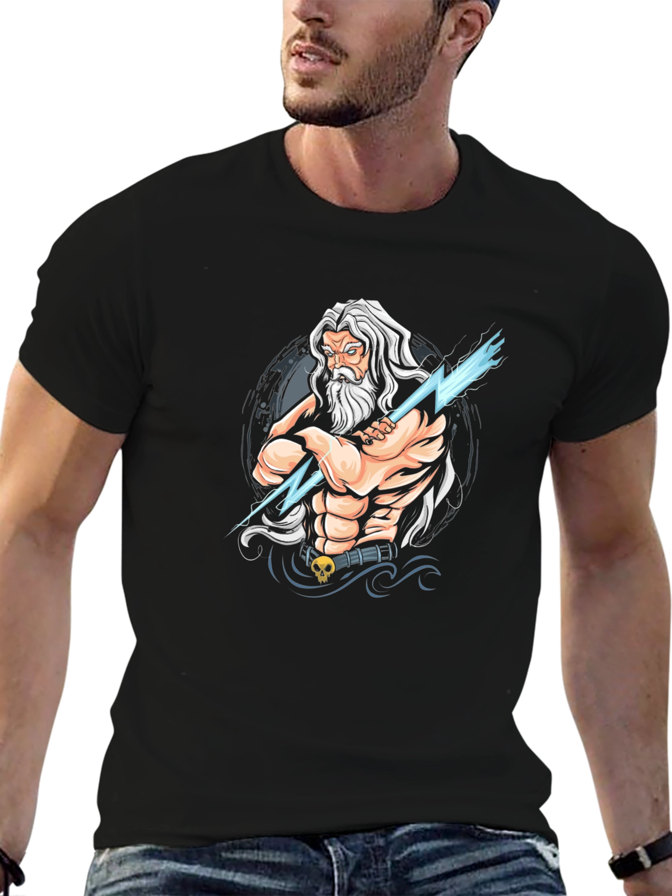 Zeus Graphic Tee - Black Cotton T-Shirt
