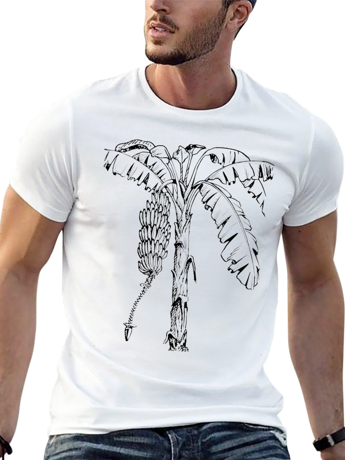 Banana Tree Graphic Tee - Tropical Style