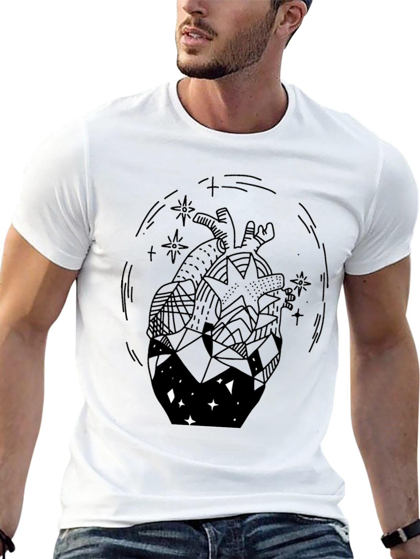 Abstract Heart Graphic Tee - Unique Design