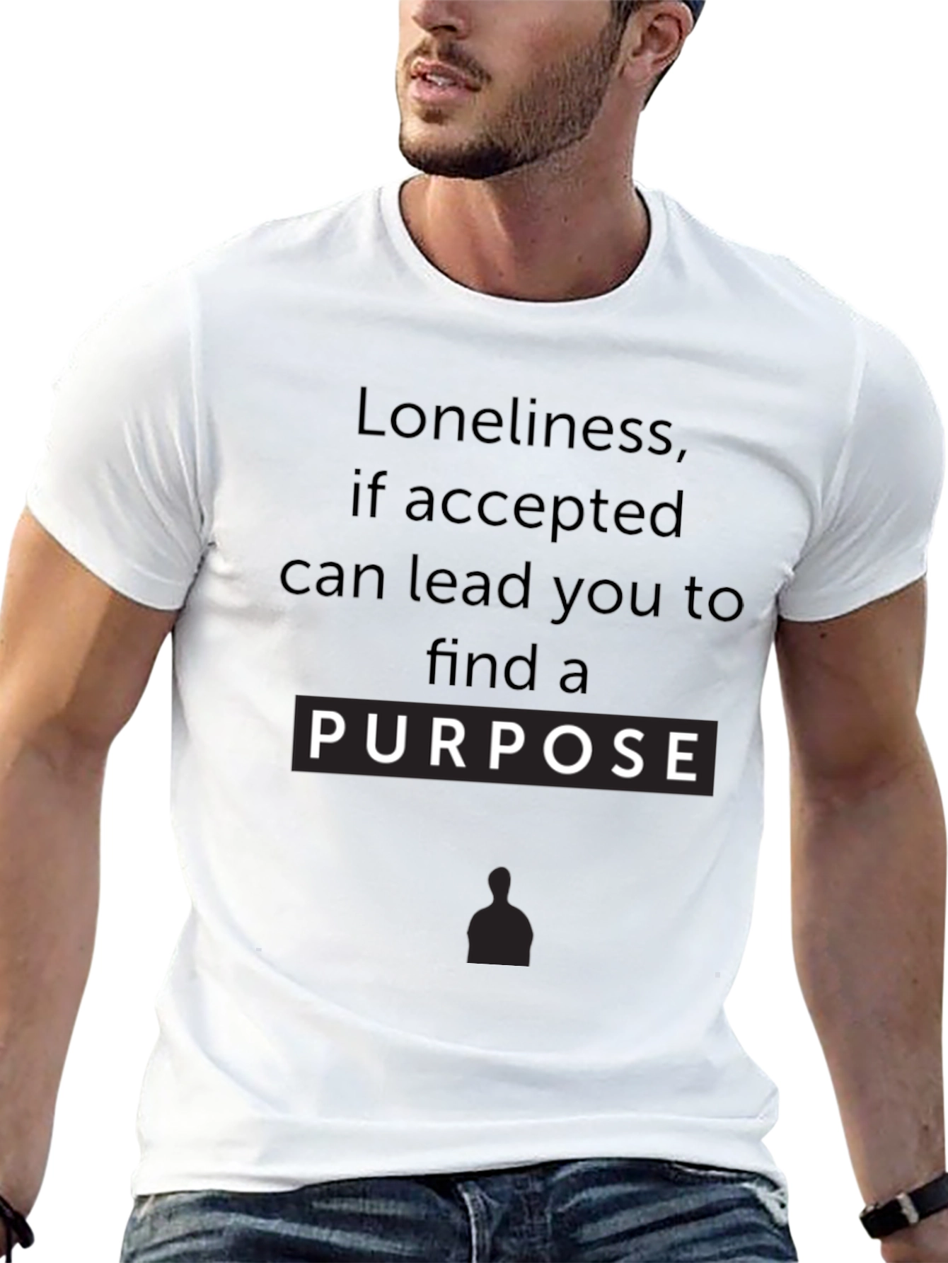 Loneliness Purpose Graphic Tee - Inspirational Black T-Shirt