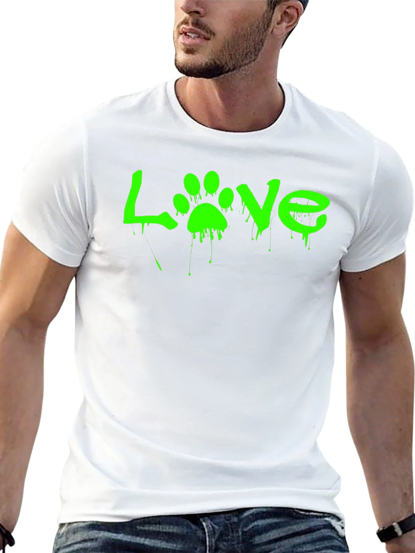 Love Paw Print Graphic Tee - Black