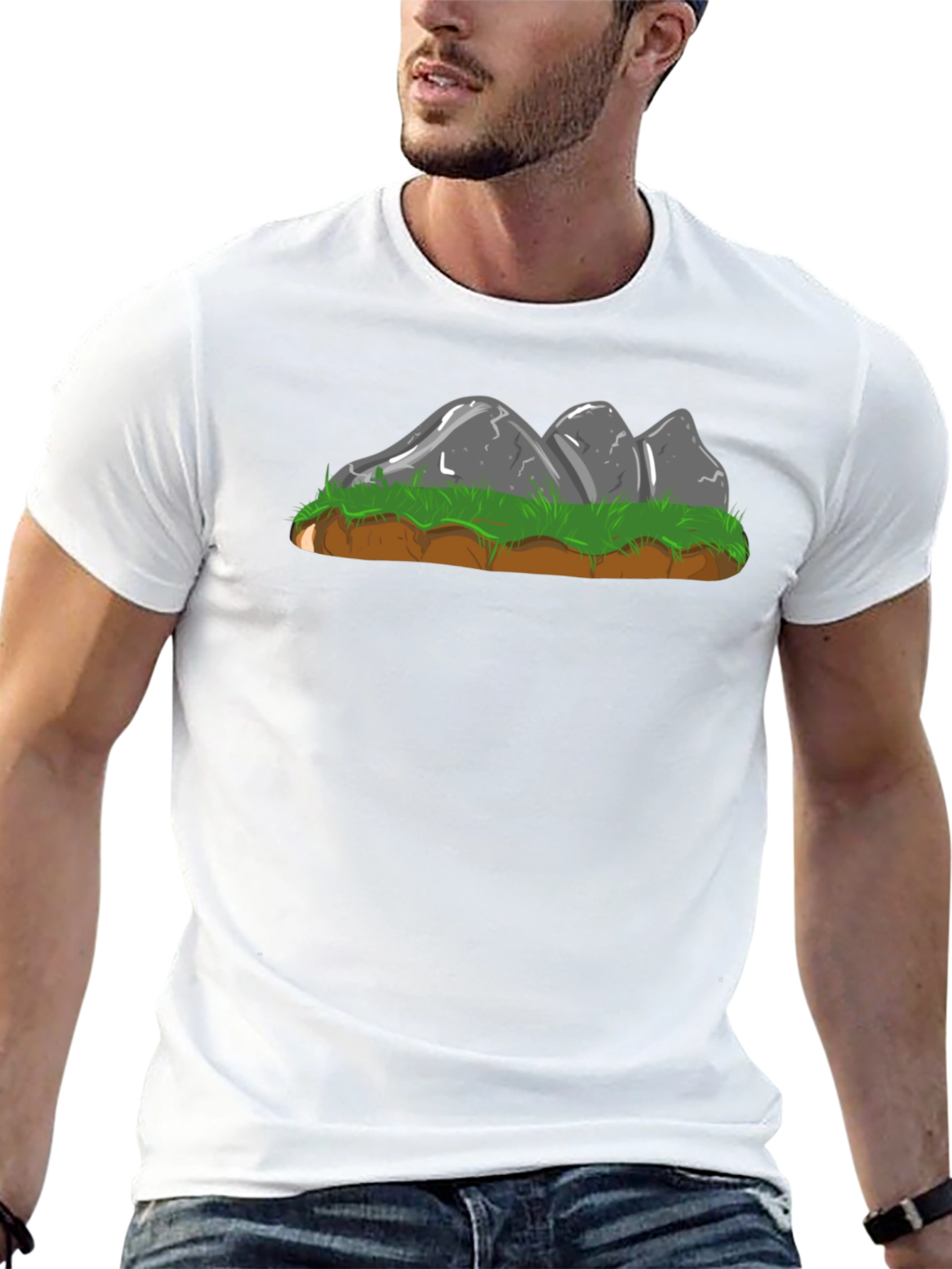 Cartoon Rock Formation Graphic Tee - Black