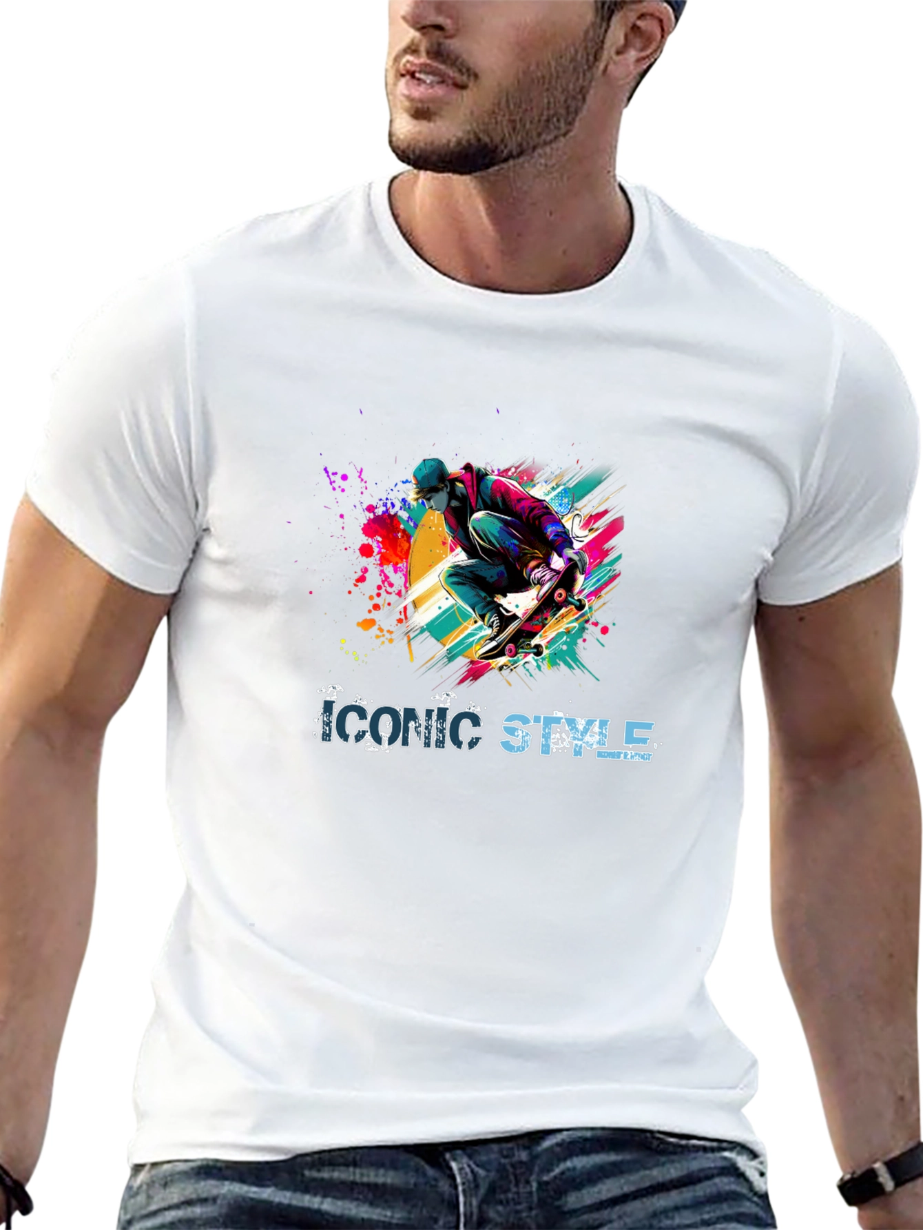 Iconic Style Skateboarder Graphic Tee