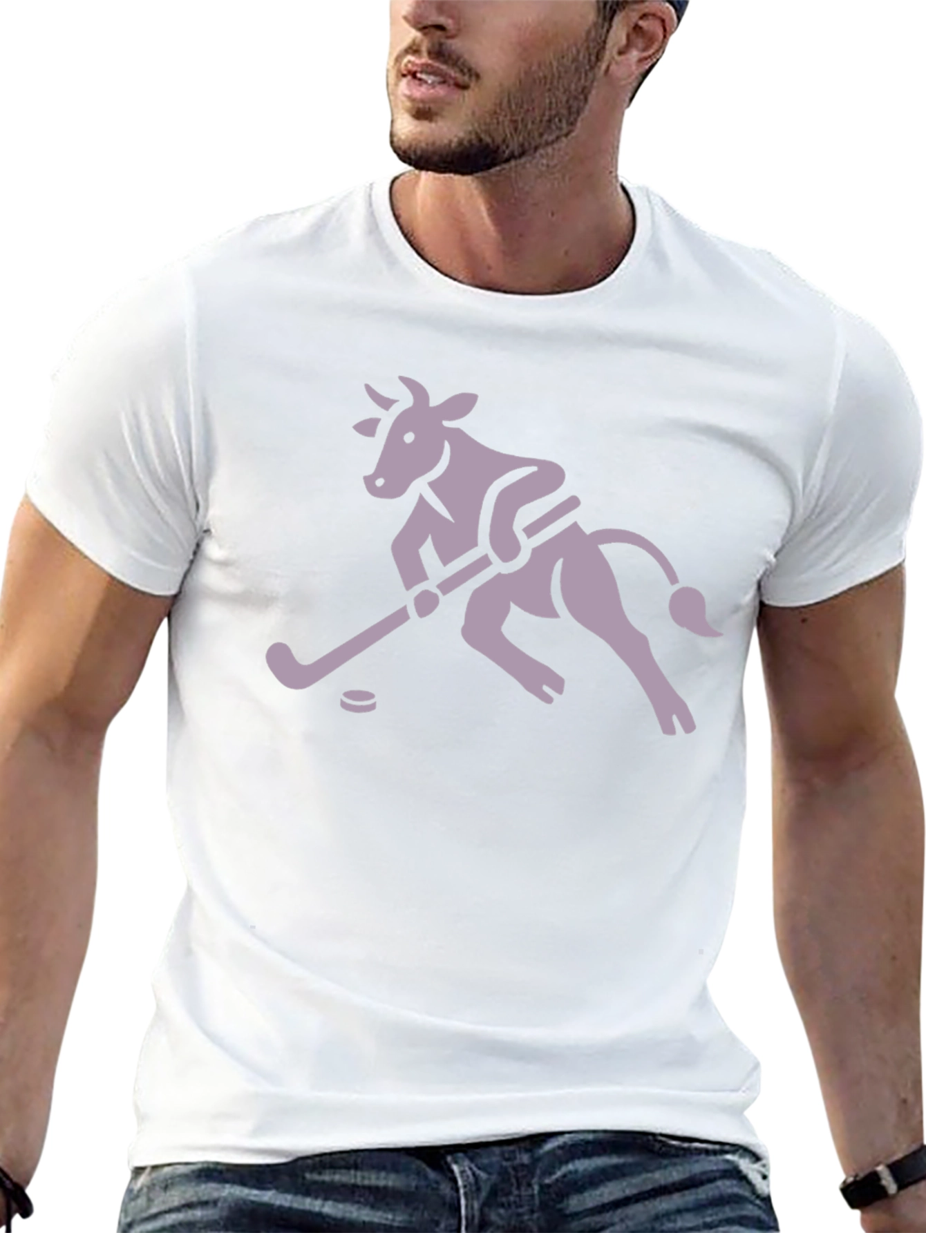 Hockey Cow Graphic T-Shirt - Black