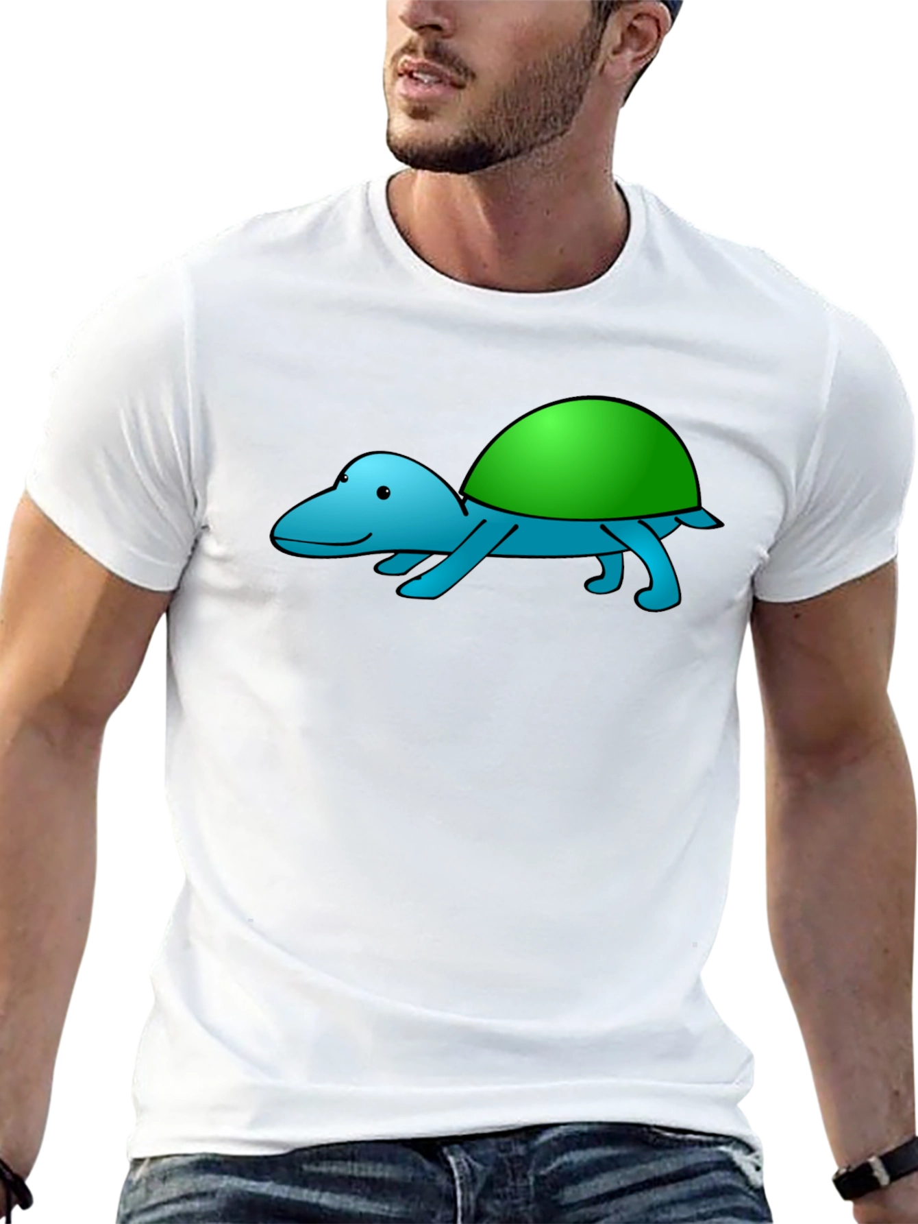 Cartoon Turtle Graphic Tee - Black Casual Shirt