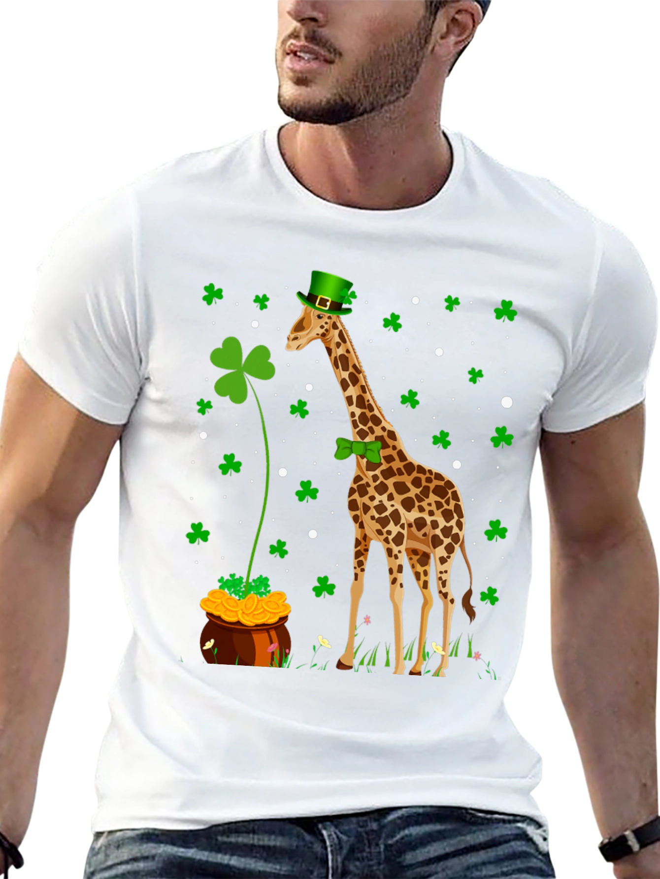 St. Patricks Day Giraffe Graphic T-Shirt