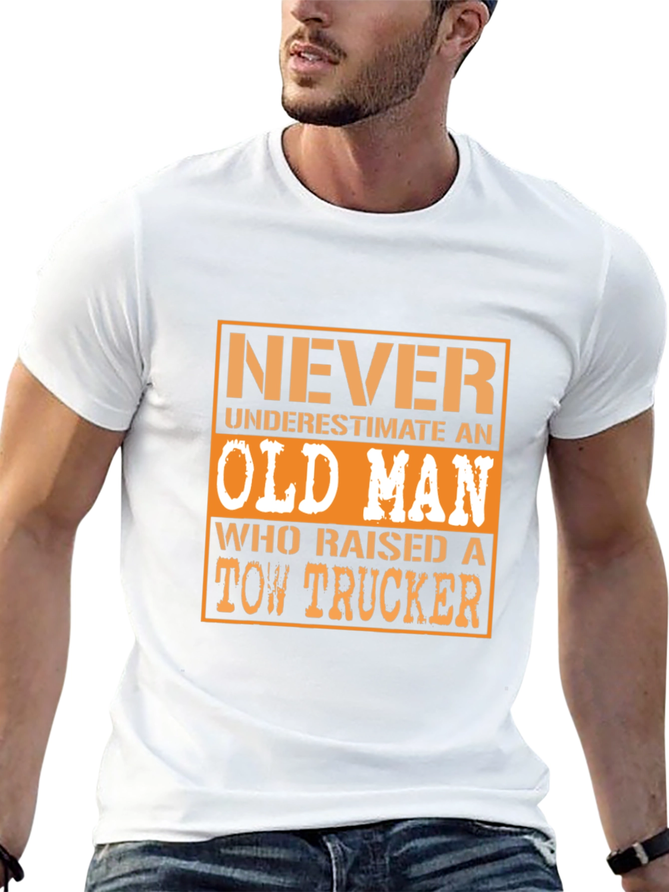 Never Underestimate Old Man Tow Trucker T-Shirt