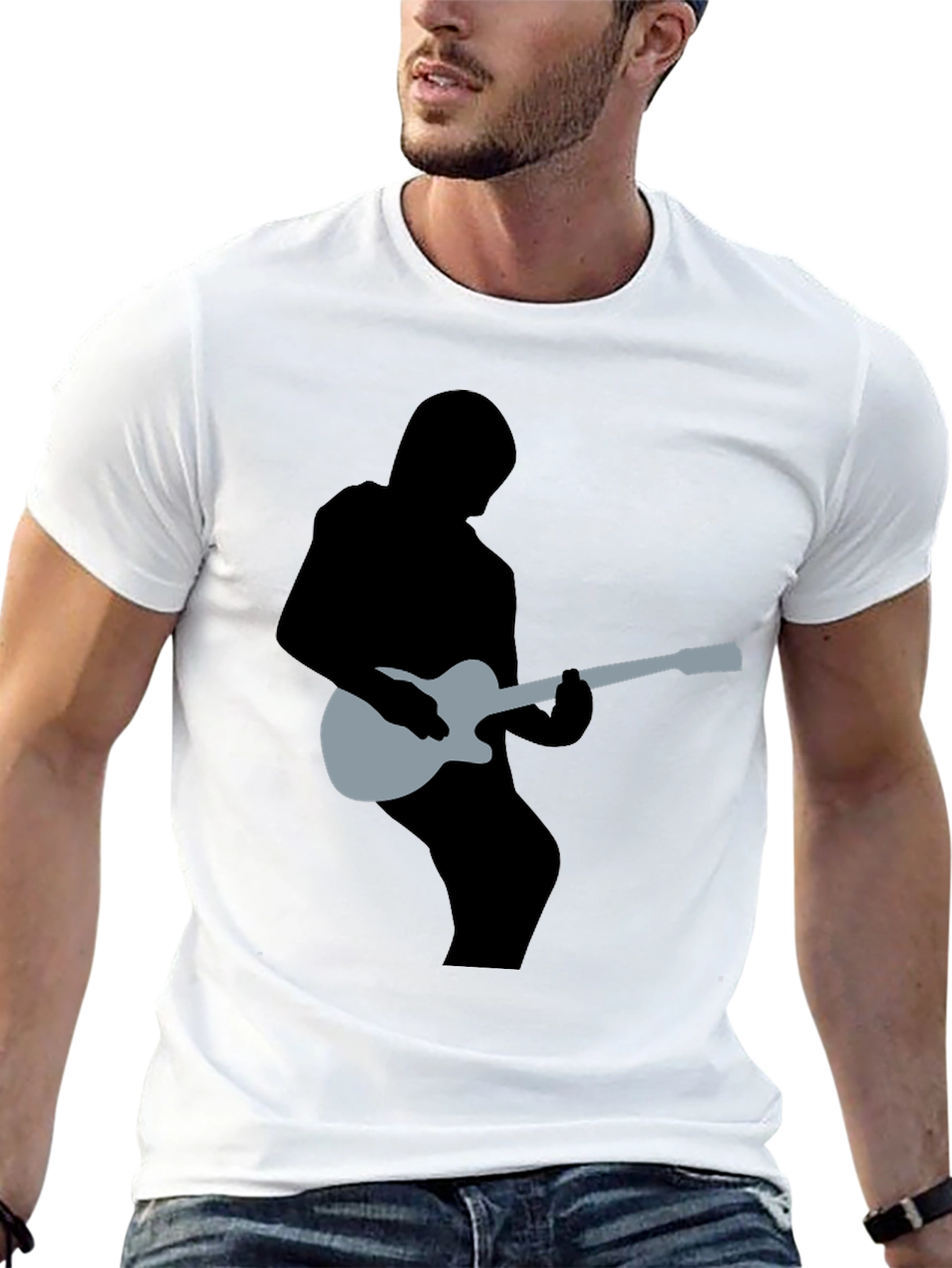 Guitar Silhouette Graphic Tee - Musicians Style