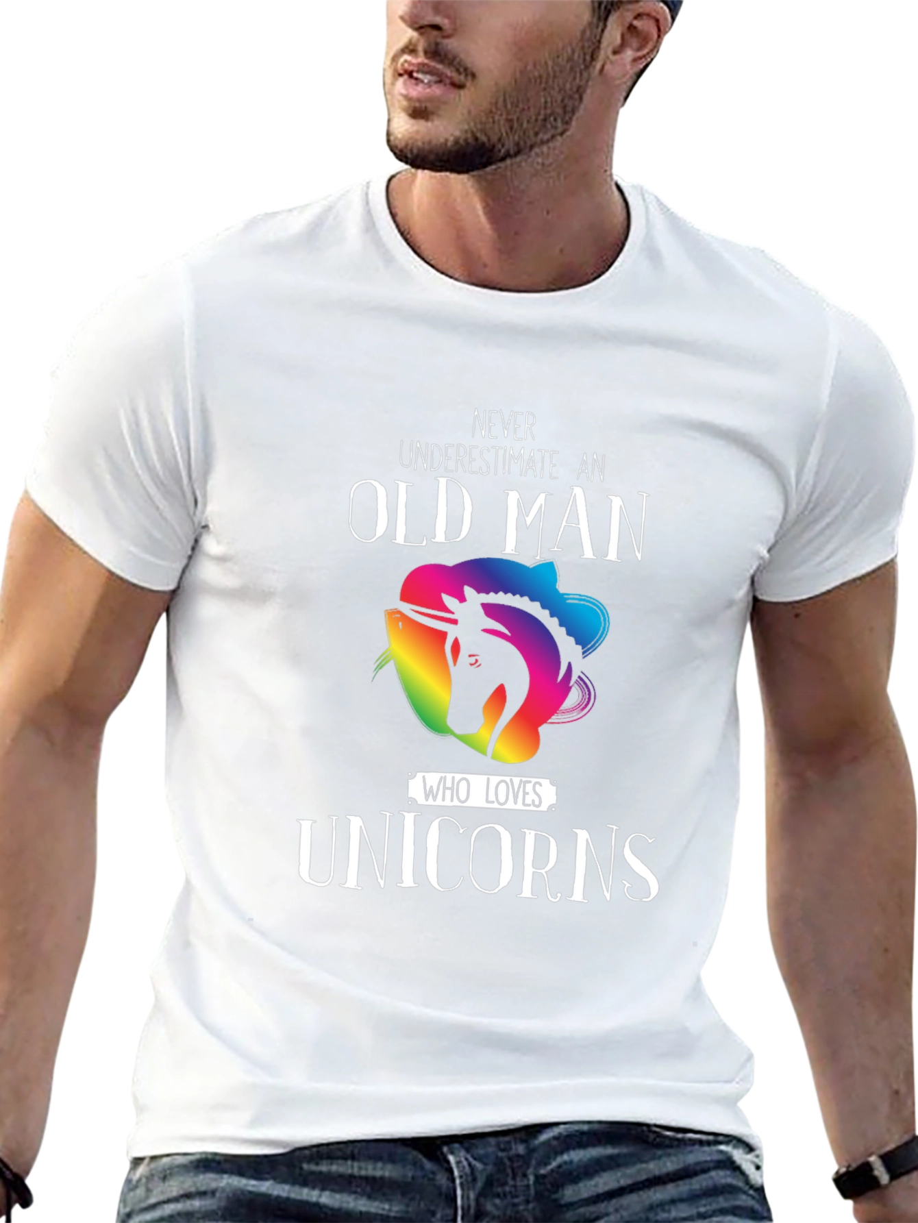 Old Man Unicorn Lover T-Shirt