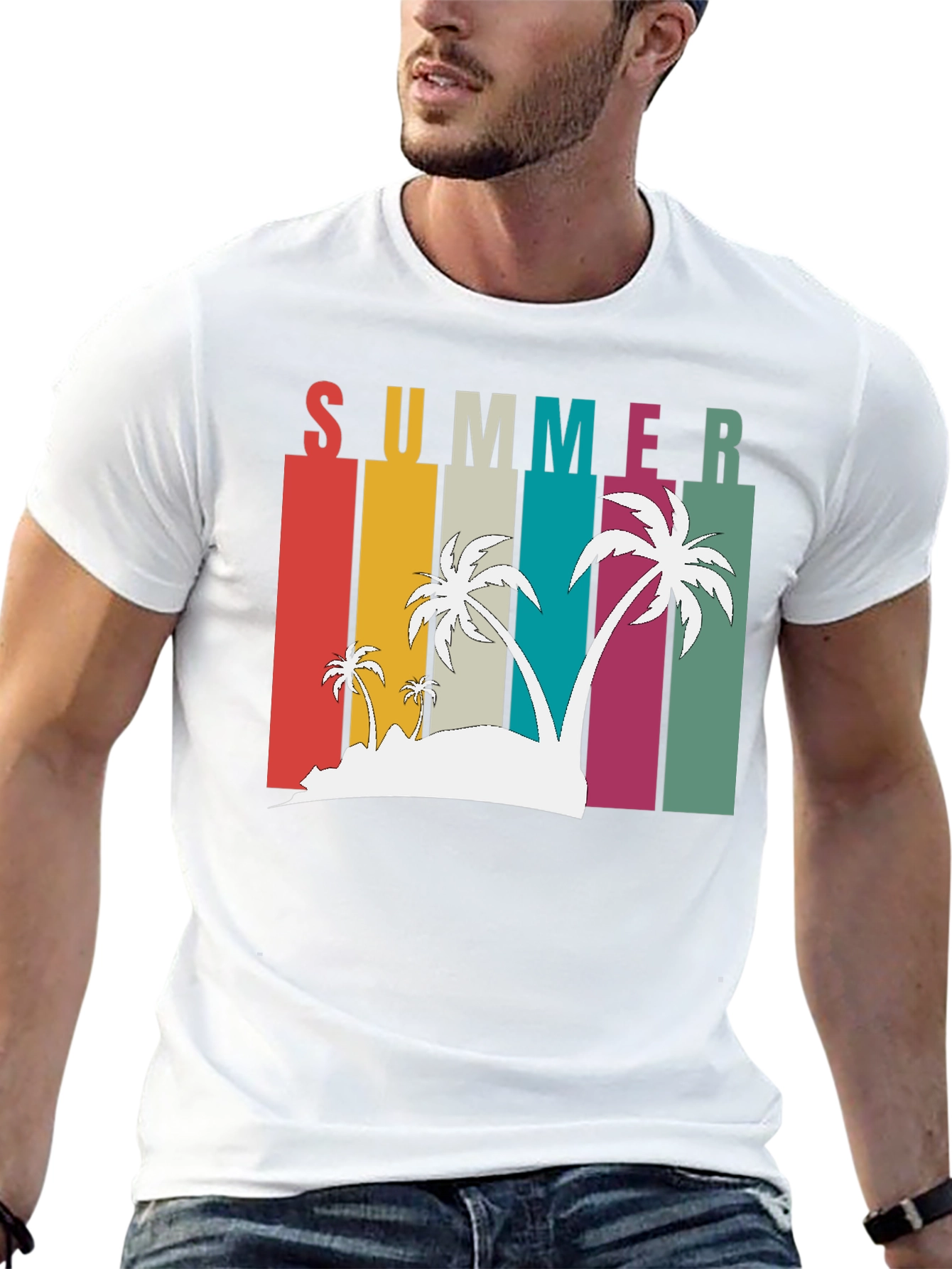 Retro Summer Palm Tee