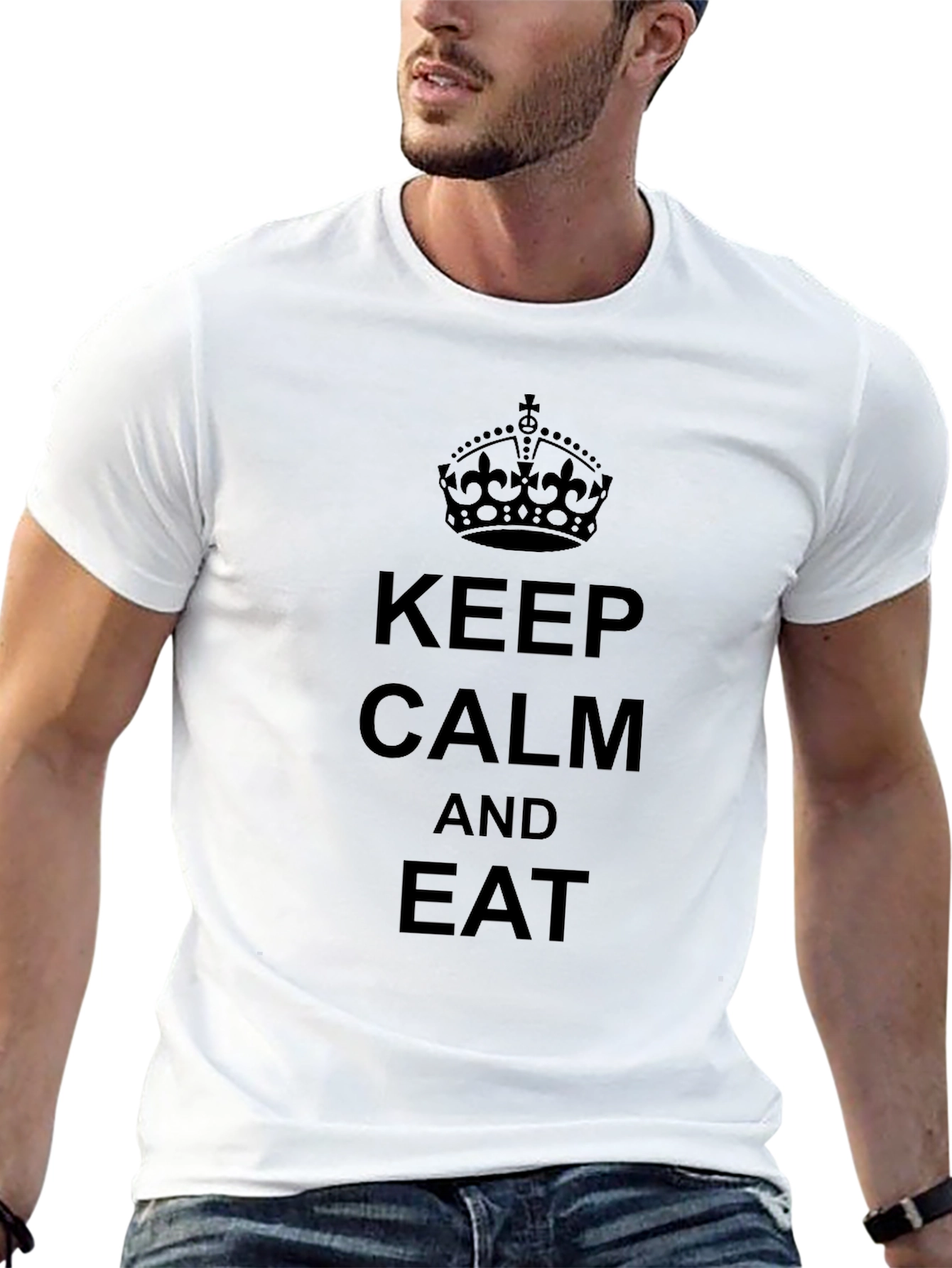 Keep Calm and Eat Black Graphic Tee