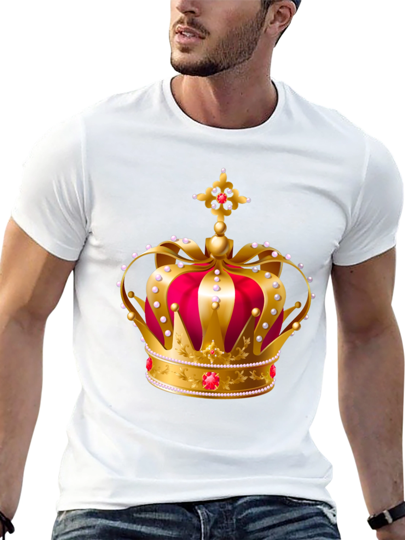 Royal Crown Graphic Tee - Gold and Red