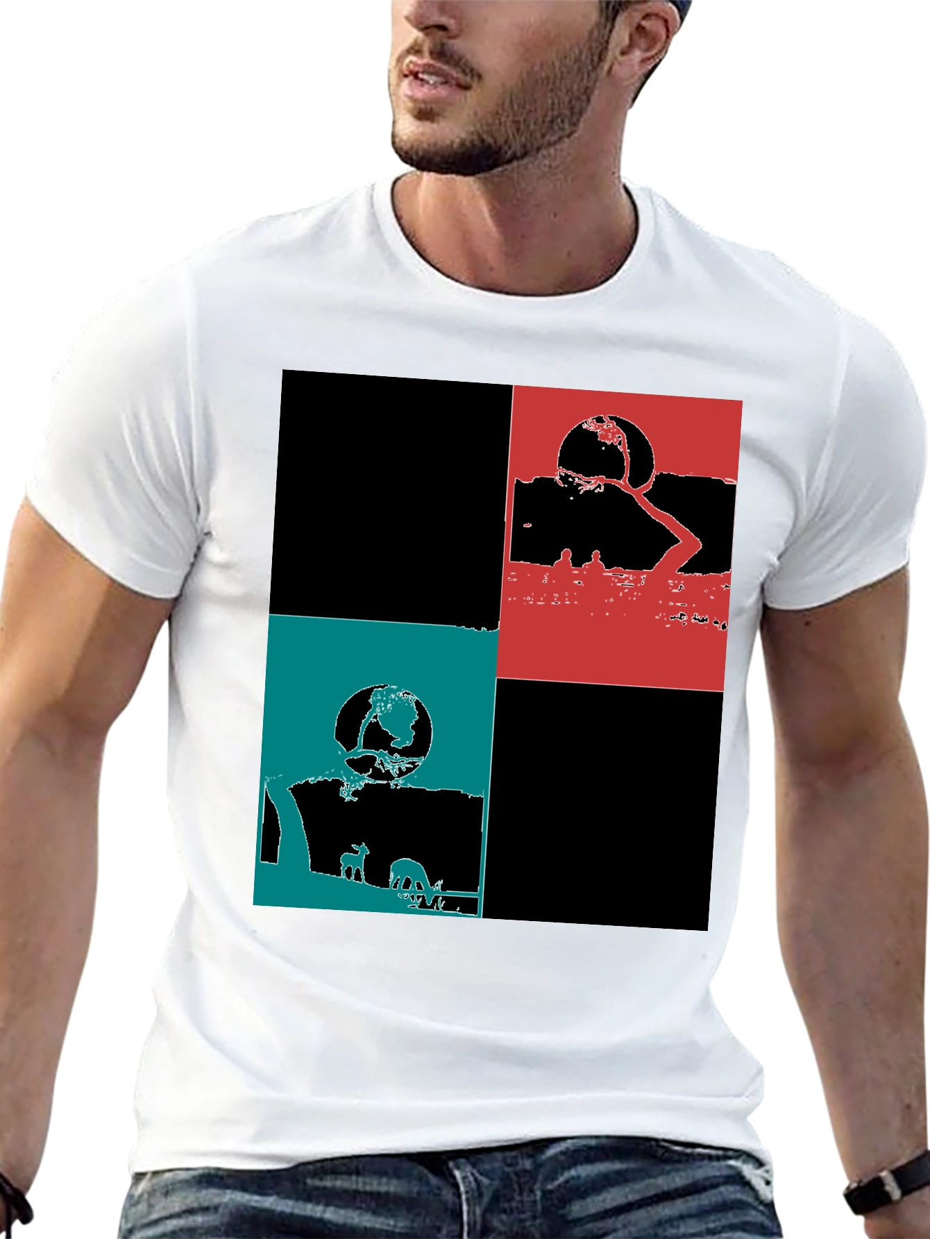 Modern Graphic Block Tee