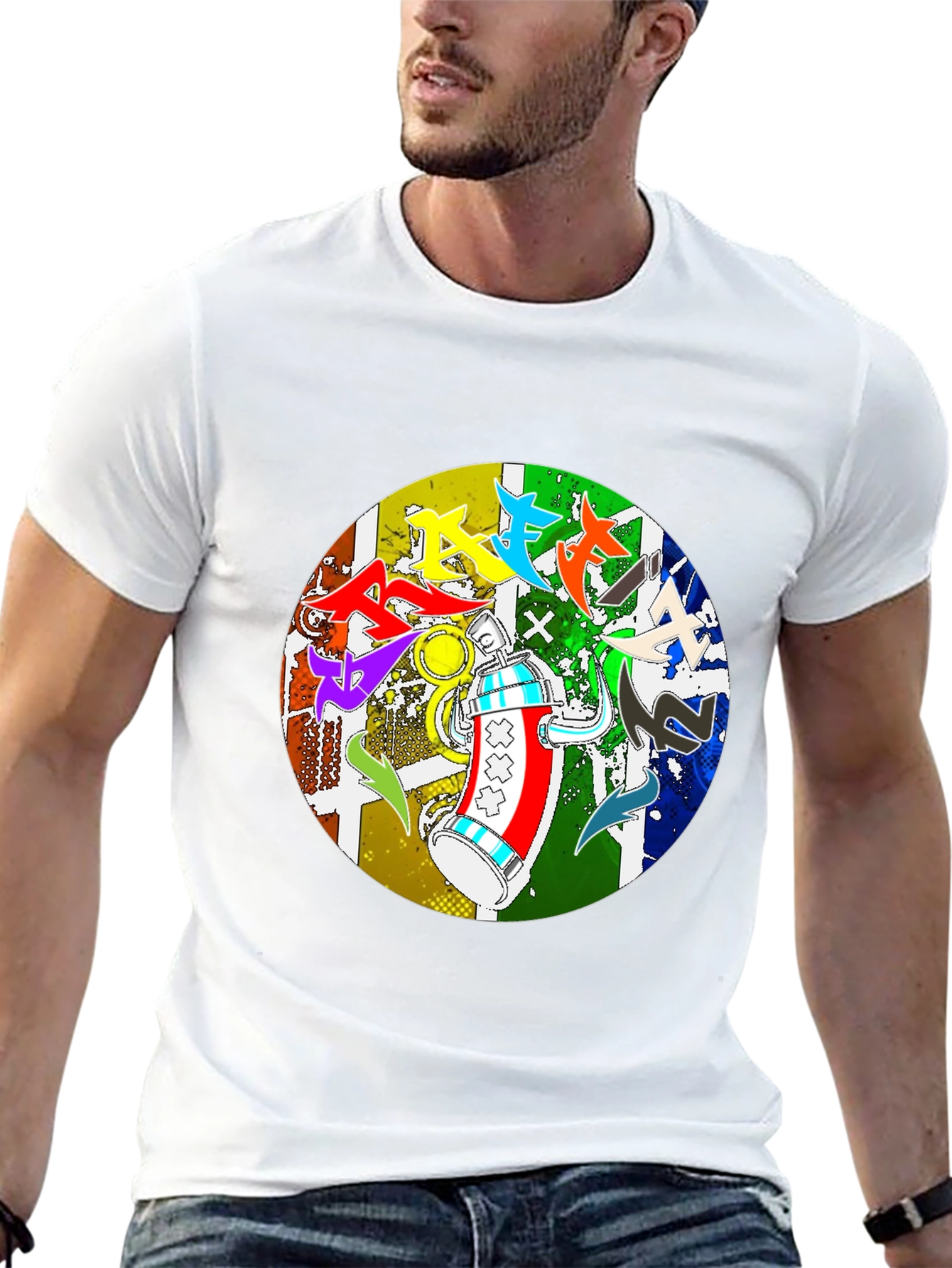Urban Art Tee: Graffiti Spray Can Design